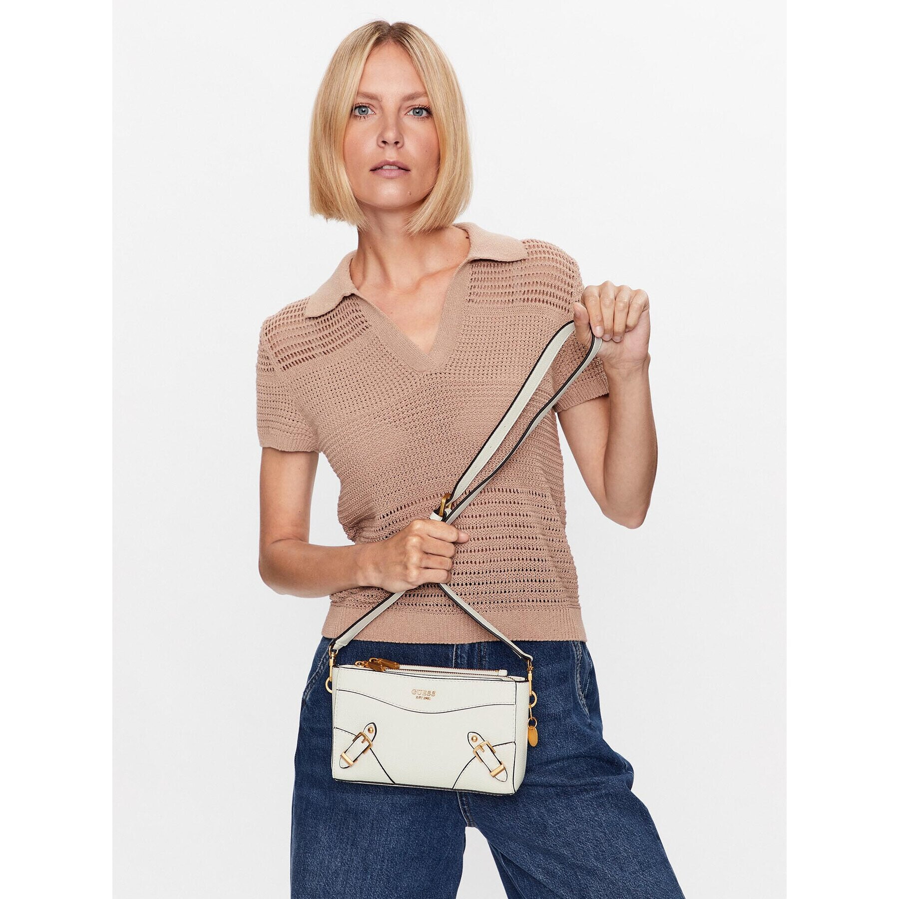 Guess Дамска чанта Didi (BA) Mini Bags HWBA87 44720 Бял - Pepit.bg