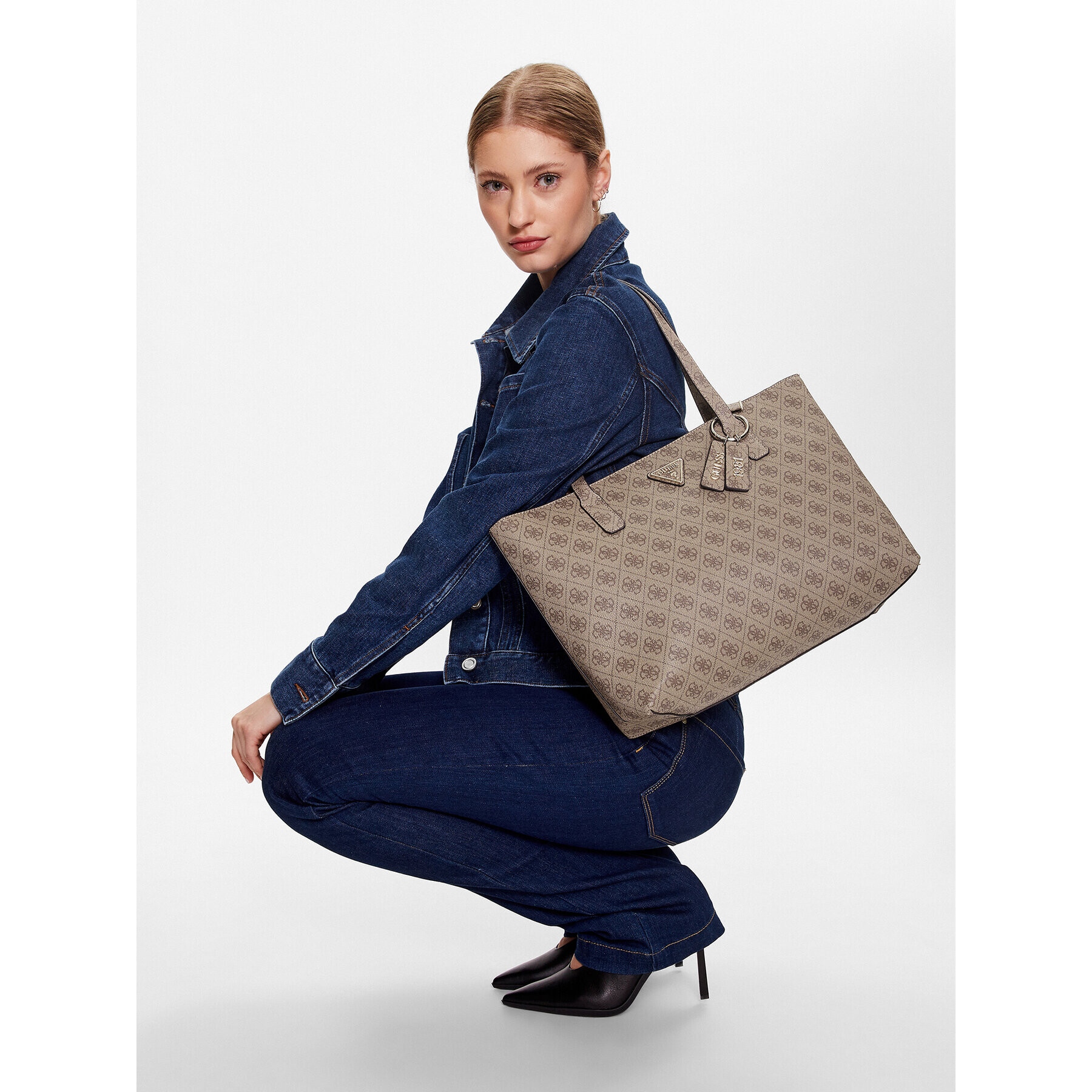 Guess Дамска чанта Eco Elements (EBG) HWEBG8 76723 Кафяв - Pepit.bg