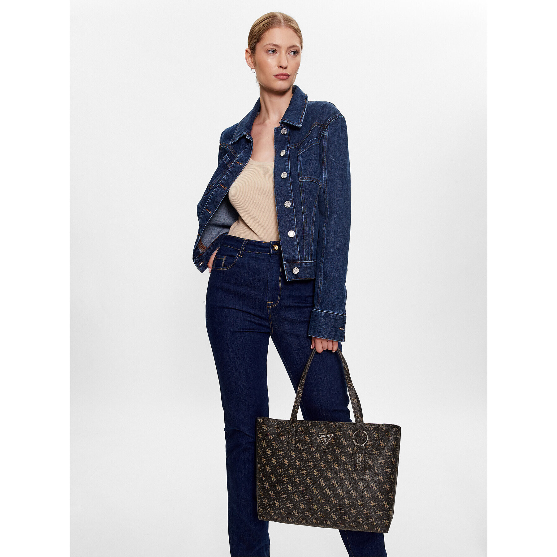 Guess Дамска чанта Eco Elements (ESG) HWESG8 76723 Кафяв - Pepit.bg