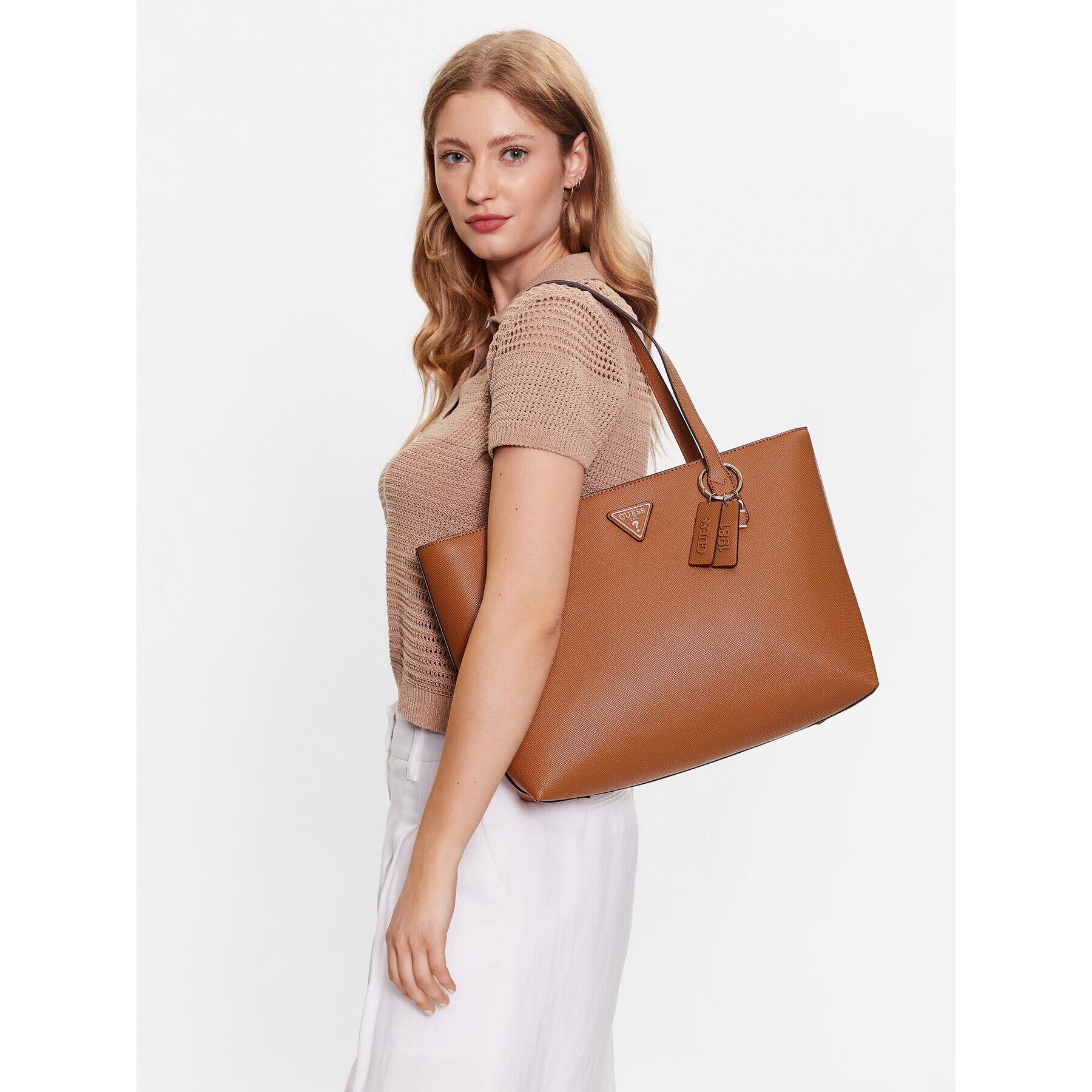 Guess Дамска чанта Eco Elements (EVG) HWEVG8 76723 Кафяв - Pepit.bg