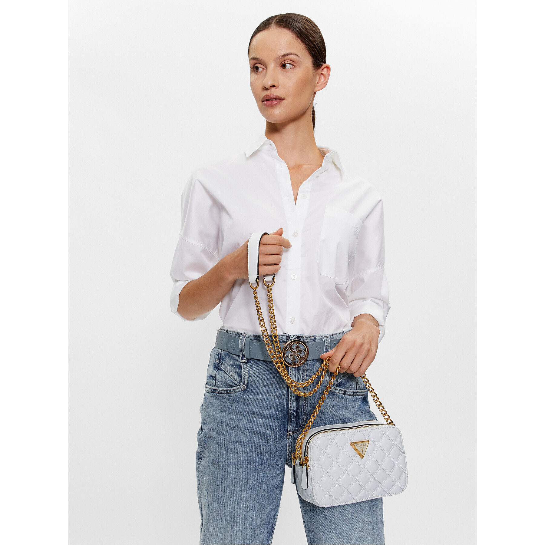 Guess Дамска чанта Giully (QA) HWQA87 48140 Бял - Pepit.bg