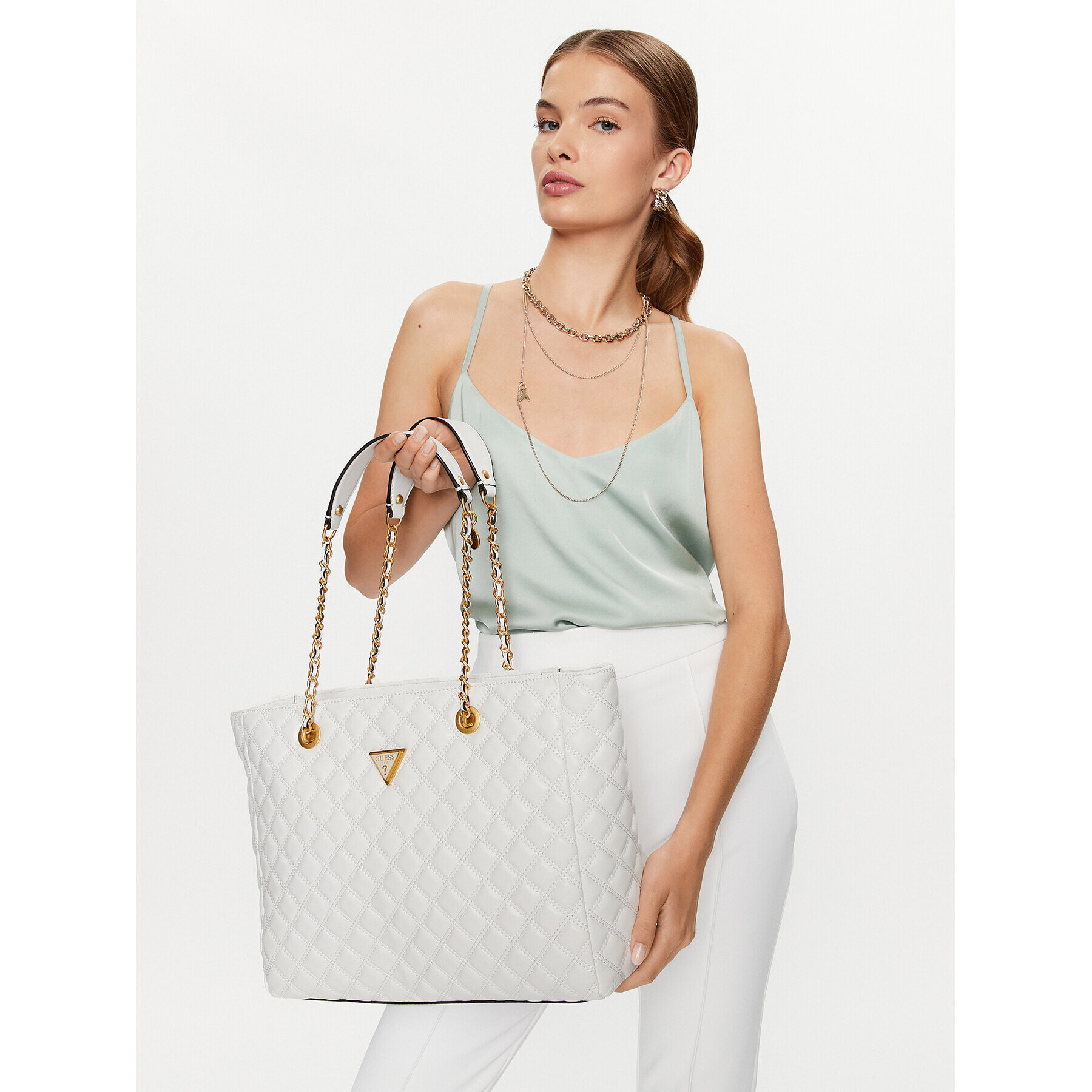Guess Дамска чанта Giully (QA) HWQA87 48230 Бял - Pepit.bg