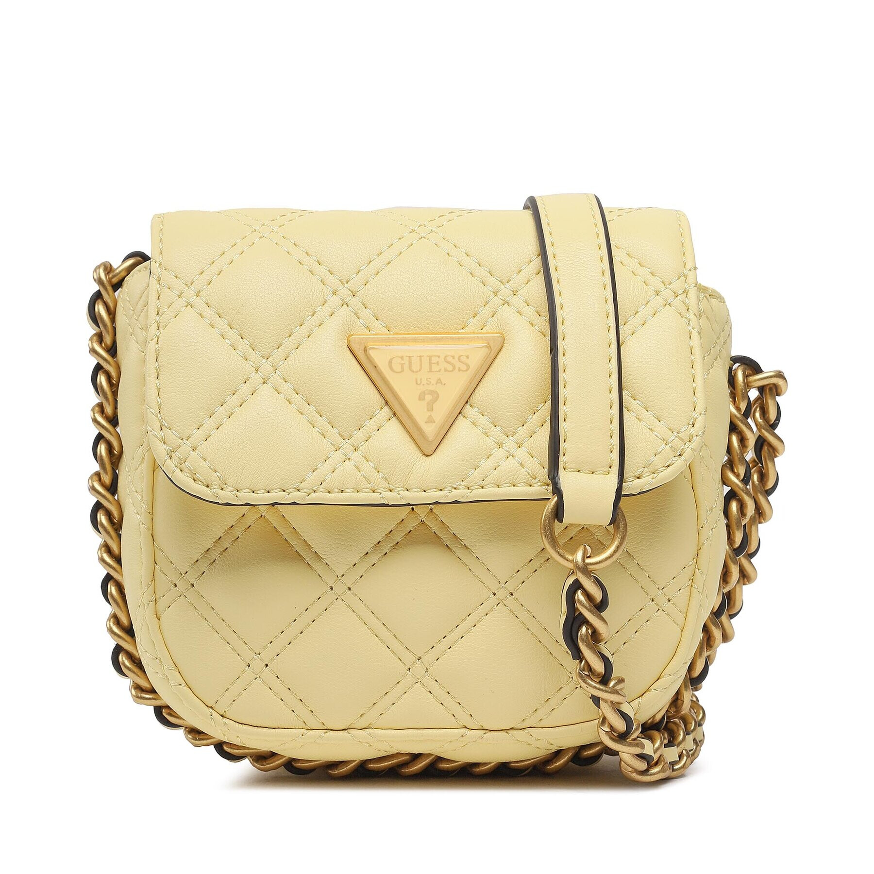 Guess Дамска чанта Giully (QA) Mini Bags HWQA87 48730 Жълт - Pepit.bg