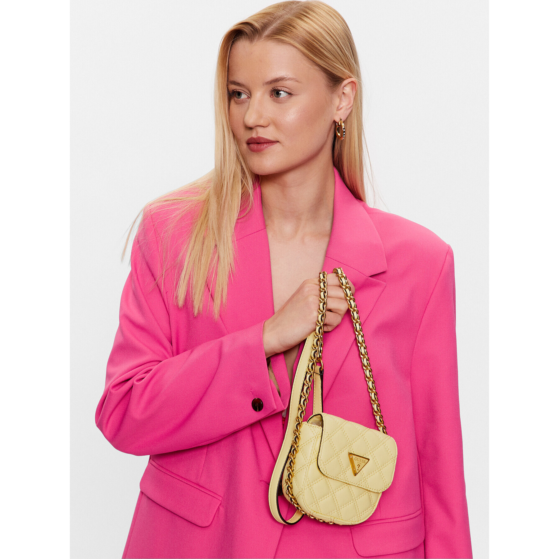 Guess Дамска чанта Giully (QA) Mini Bags HWQA87 48730 Жълт - Pepit.bg