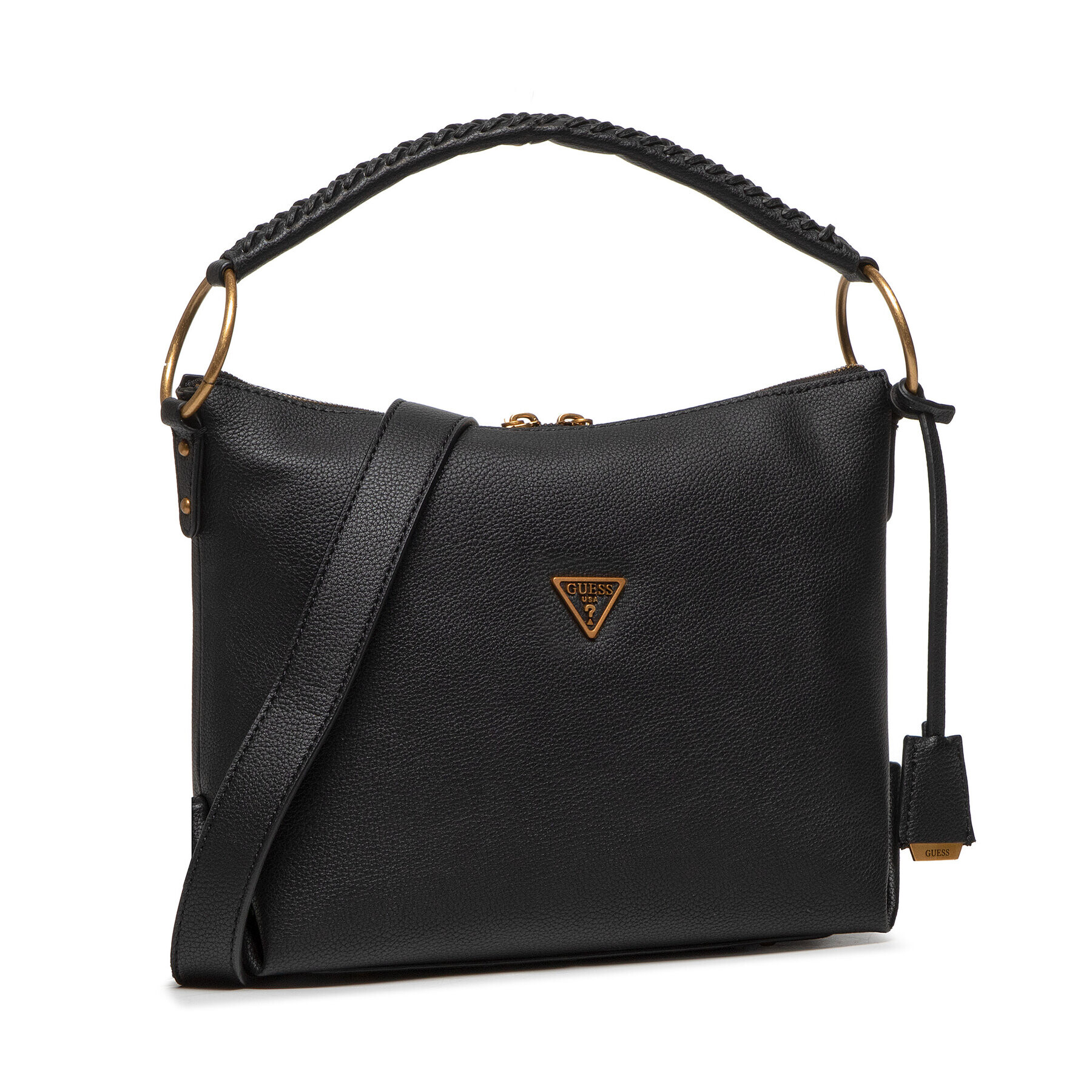 Guess Дамска чанта Helaina Hobo HWVB84 03020 Черен - Pepit.bg