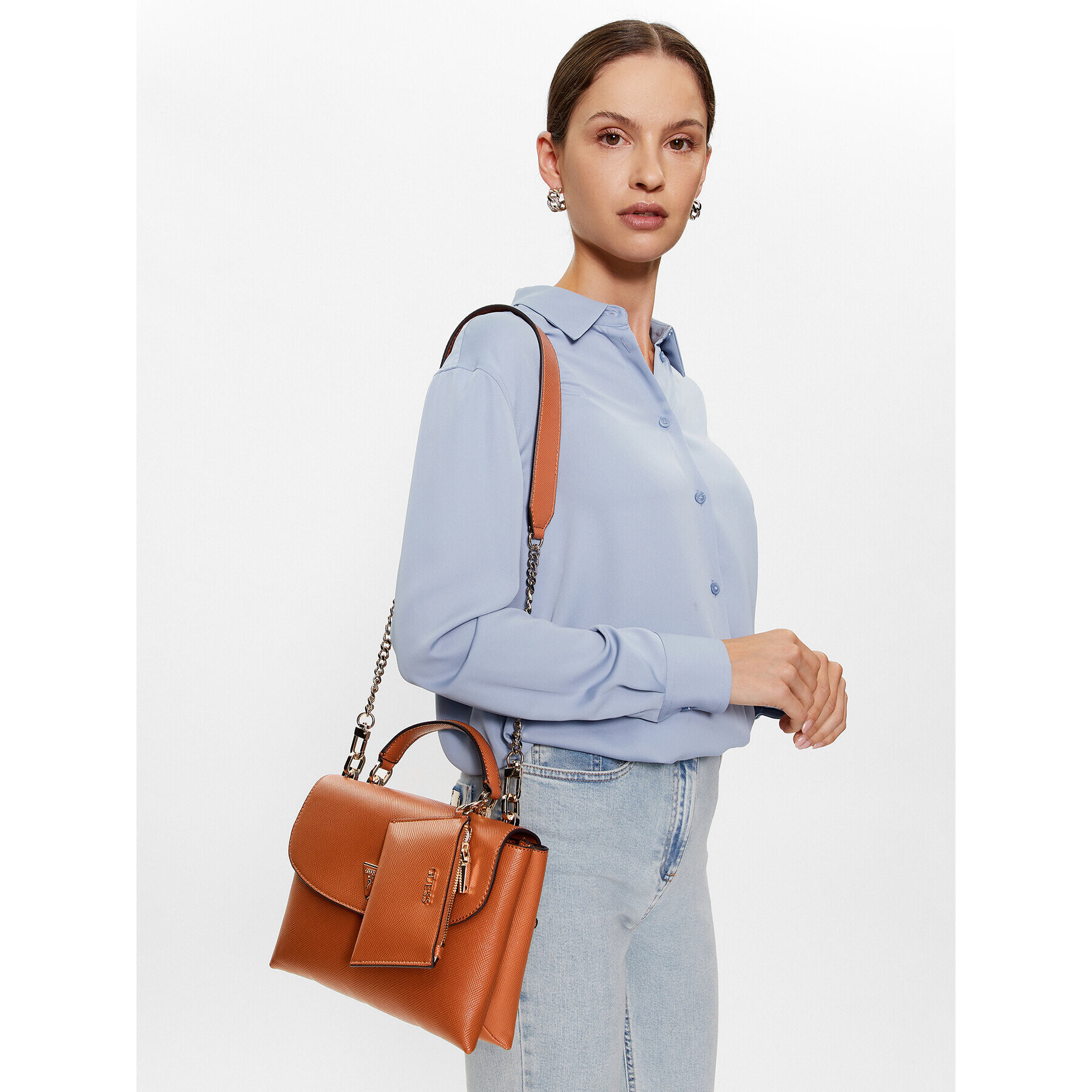 Guess Дамска чанта HWEVG8 96820 Кафяв - Pepit.bg