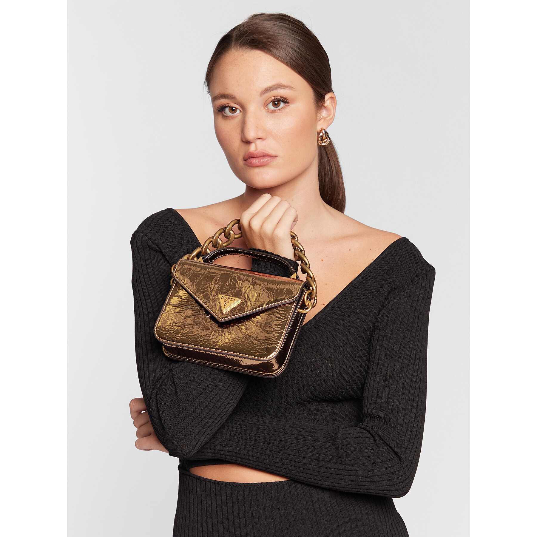 Guess Дамска чанта HWMB86 64780 Златист - Pepit.bg