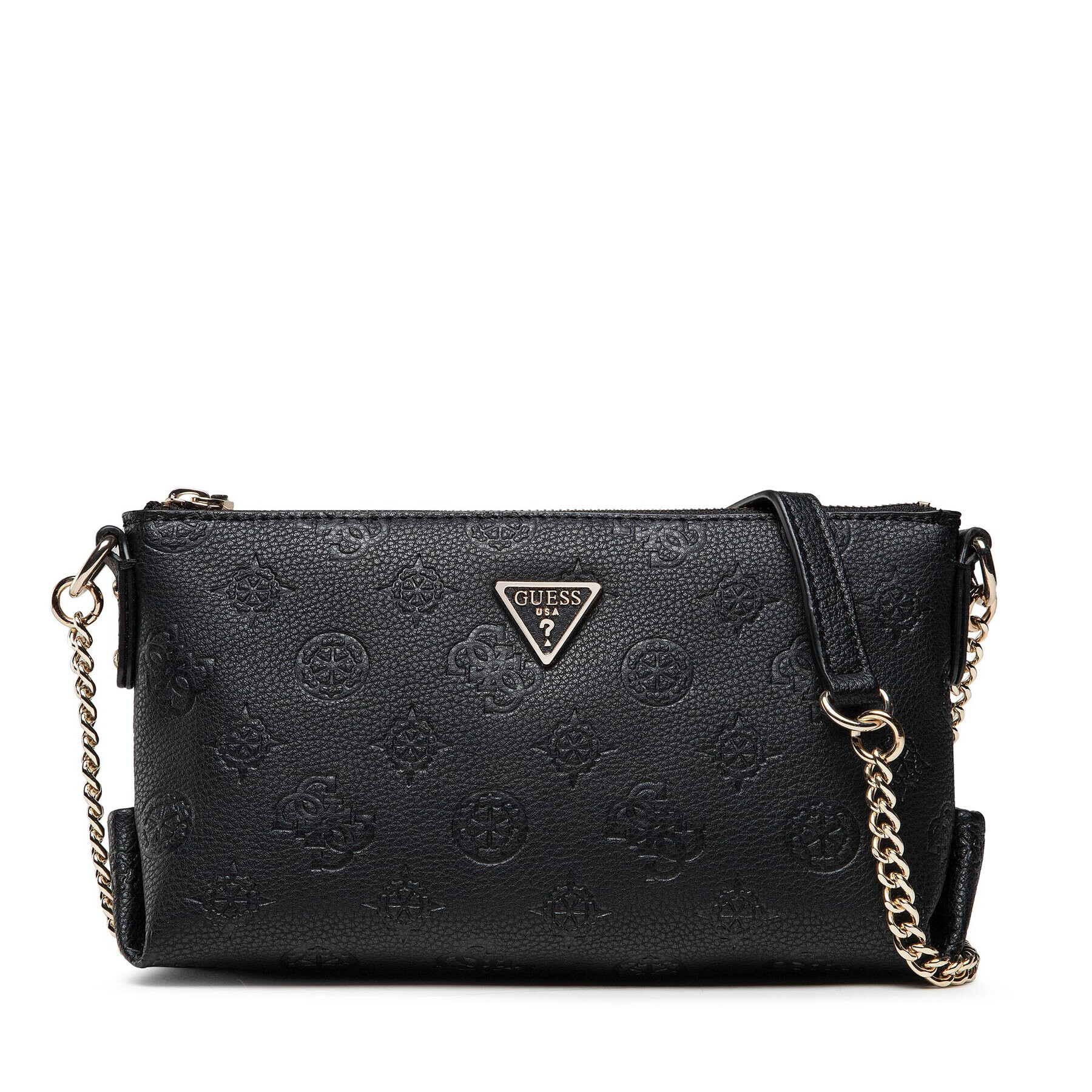 Guess Дамска чанта Helaina Mini Crossbody Top Zip HWPG84 03720 Черен - Pepit.bg