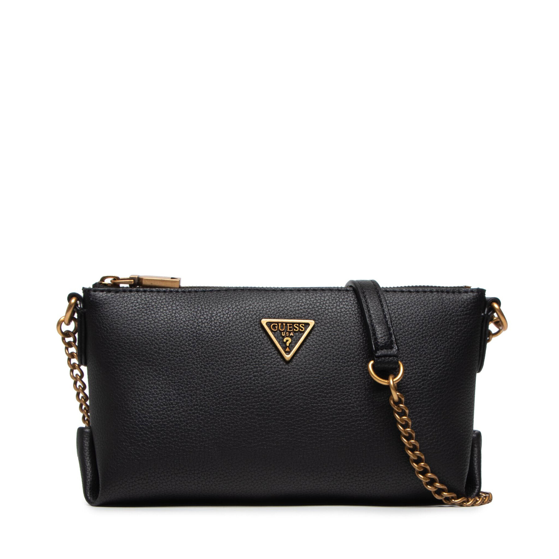 Guess Дамска чанта Helaina Mini Crossbody Top Zip HWVB84 03720 Черен - Pepit.bg