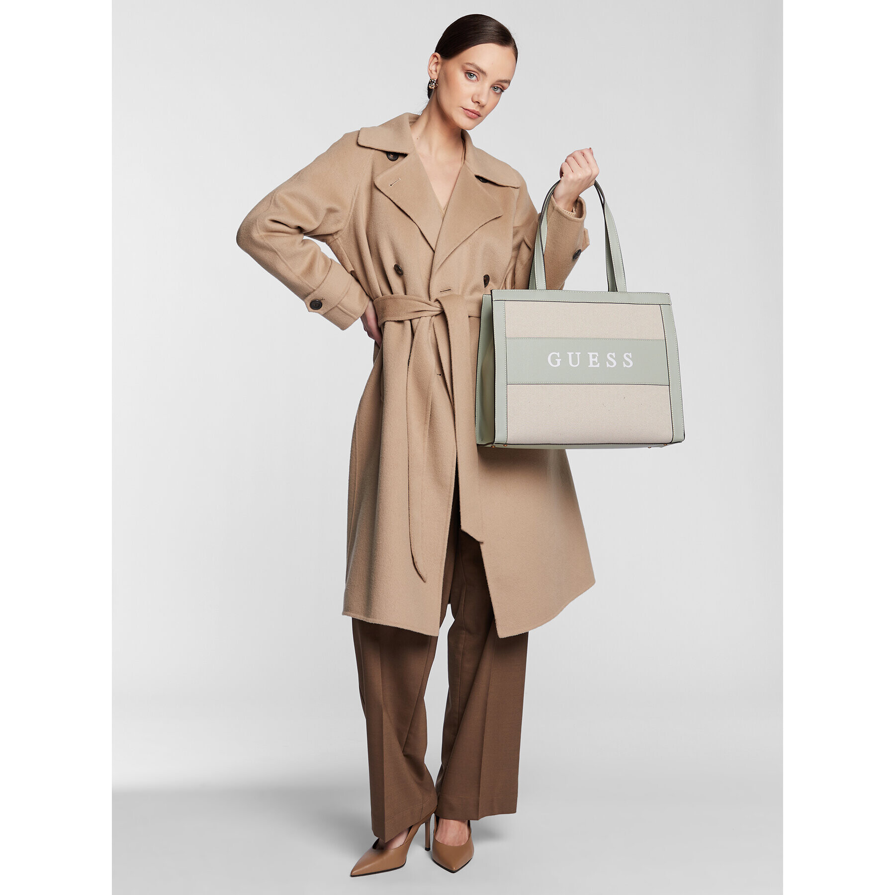 Guess Дамска чанта HWWB86 99230 Зелен - Pepit.bg
