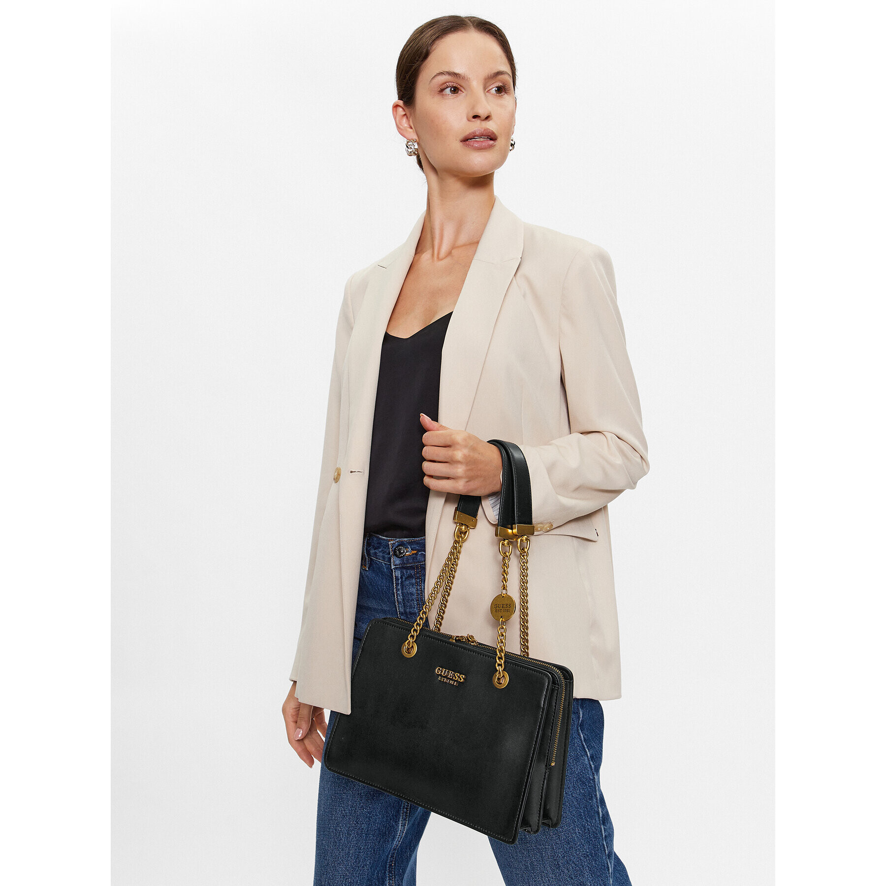 Guess Дамска чанта Iseline (VB) HWVB89 60090 Черен - Pepit.bg