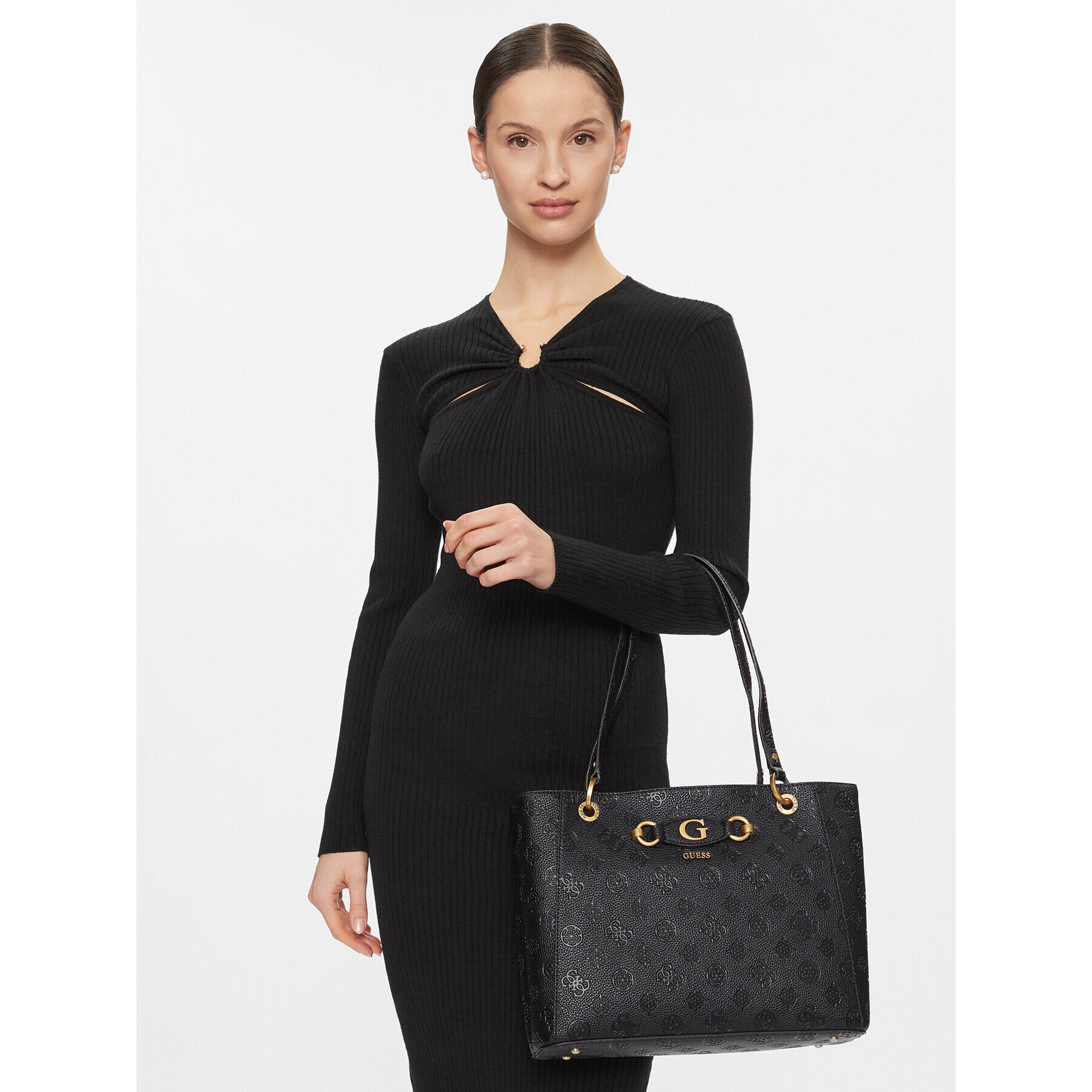 Guess Дамска чанта Izzy Peony (PD) HWPD92 09250 Черен - Pepit.bg