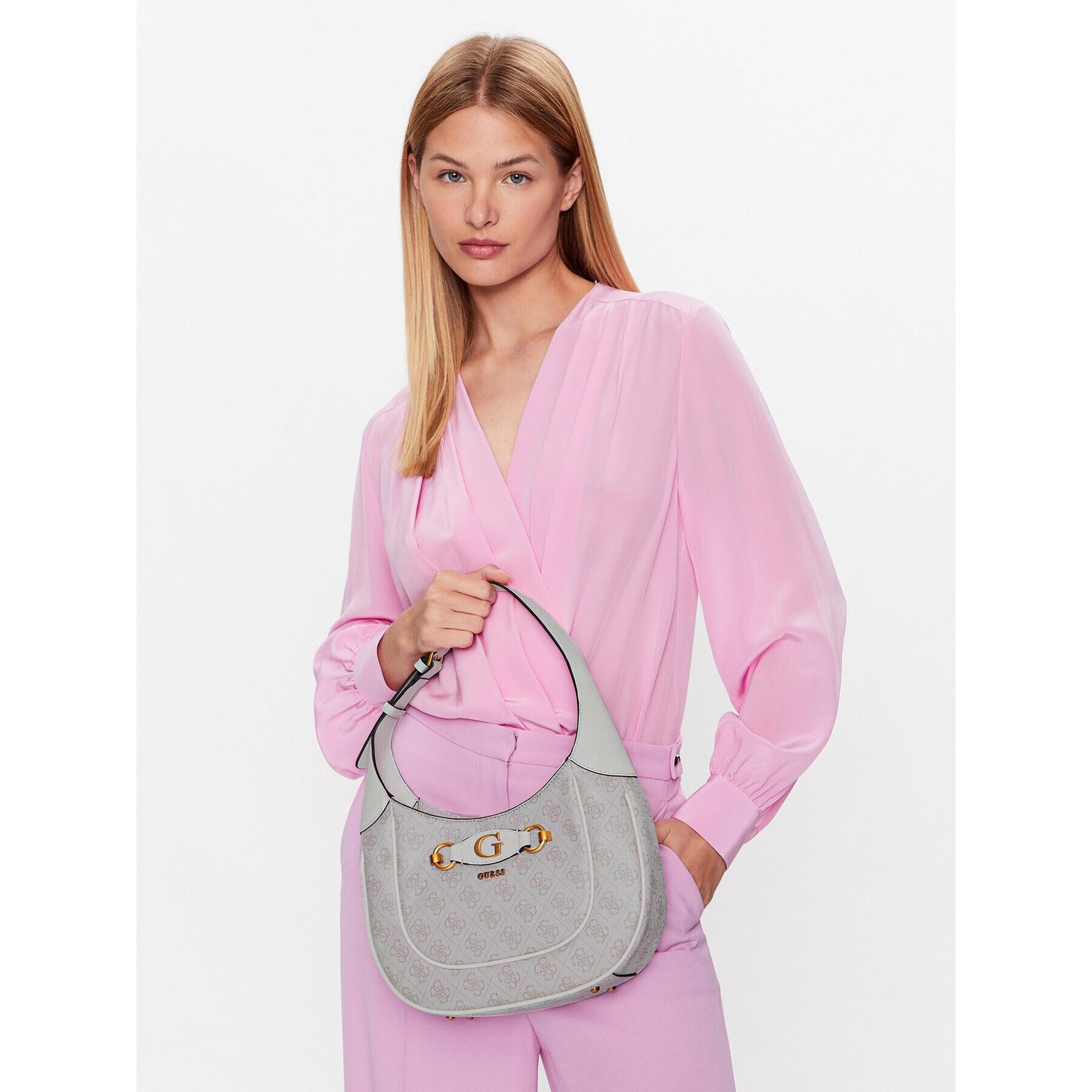 Guess Дамска чанта Izzy (SB) HWSB86 54020 Сив - Pepit.bg