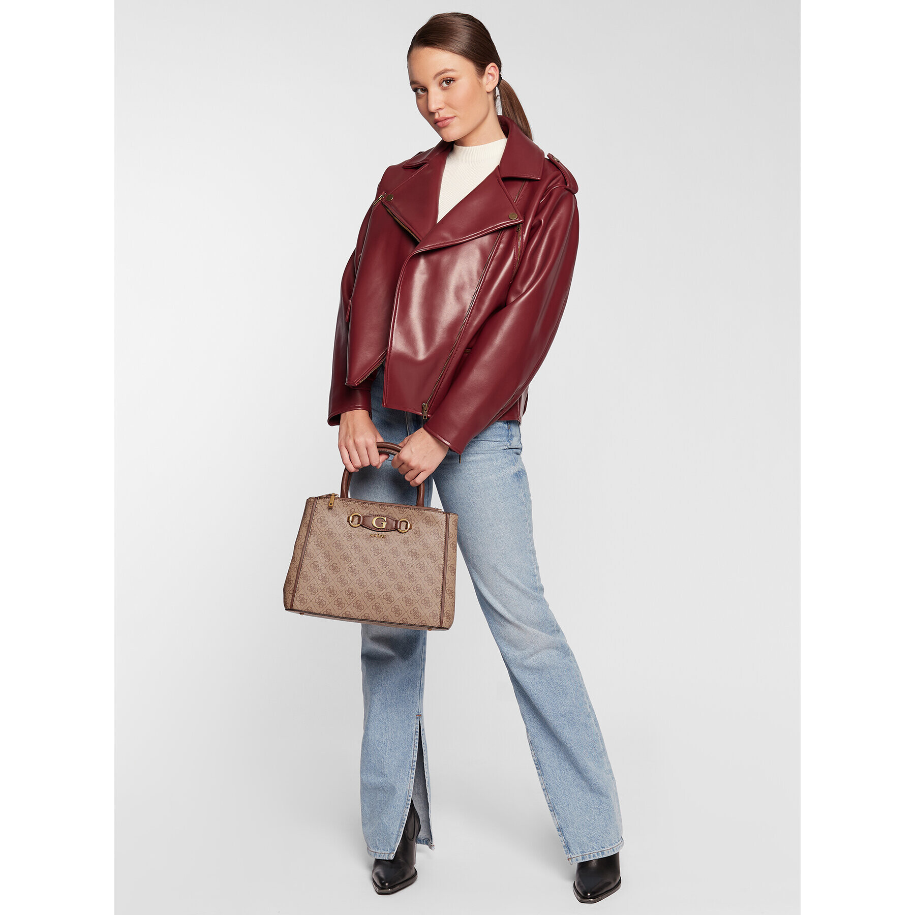 Guess Дамска чанта Izzy (SB) HWSB86 54060 Бежов - Pepit.bg