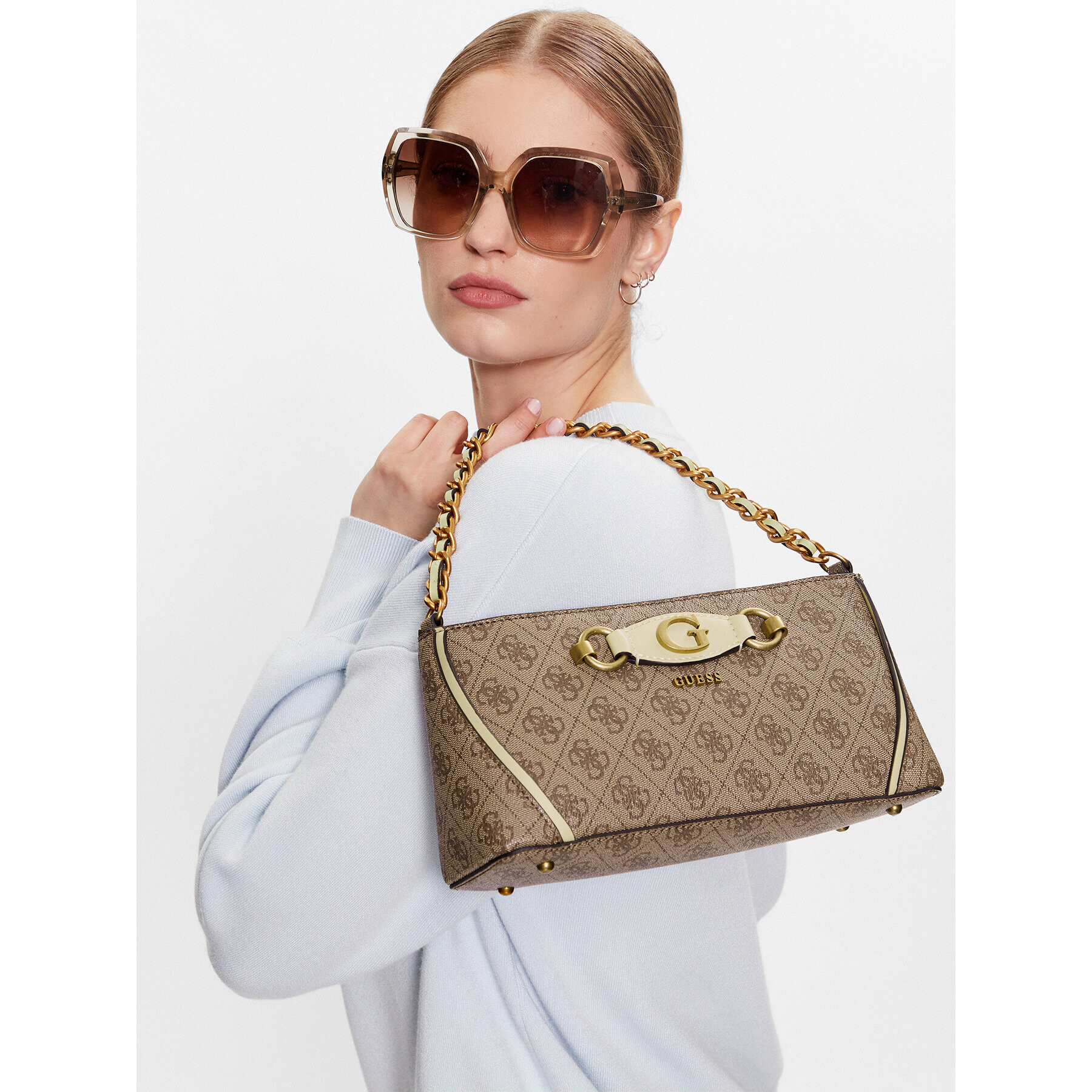 Guess Дамска чанта Izzy (SB) HWSB86 54120 Кафяв - Pepit.bg