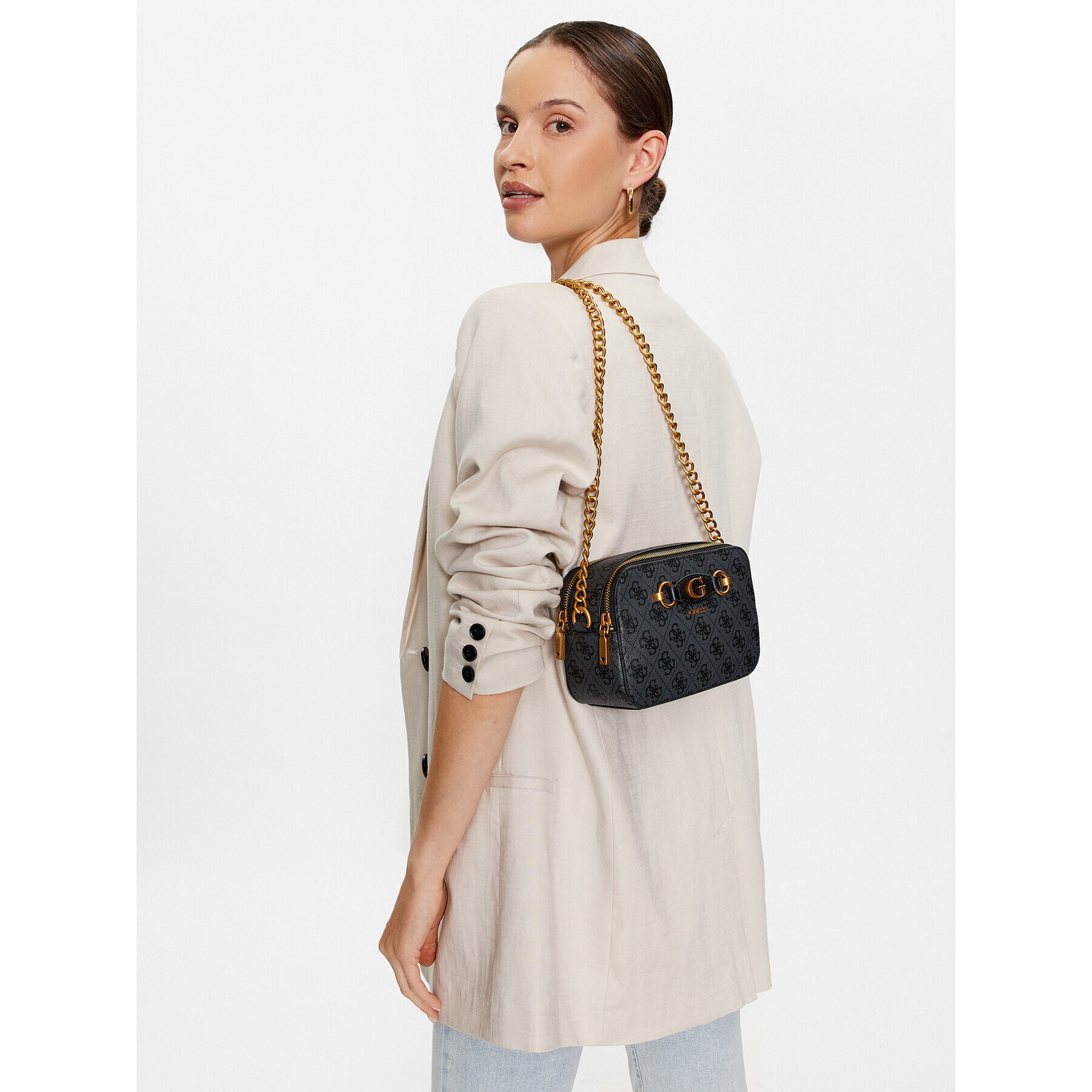 Guess Дамска чанта Izzy (SB) HWSB86 54140 Черен - Pepit.bg