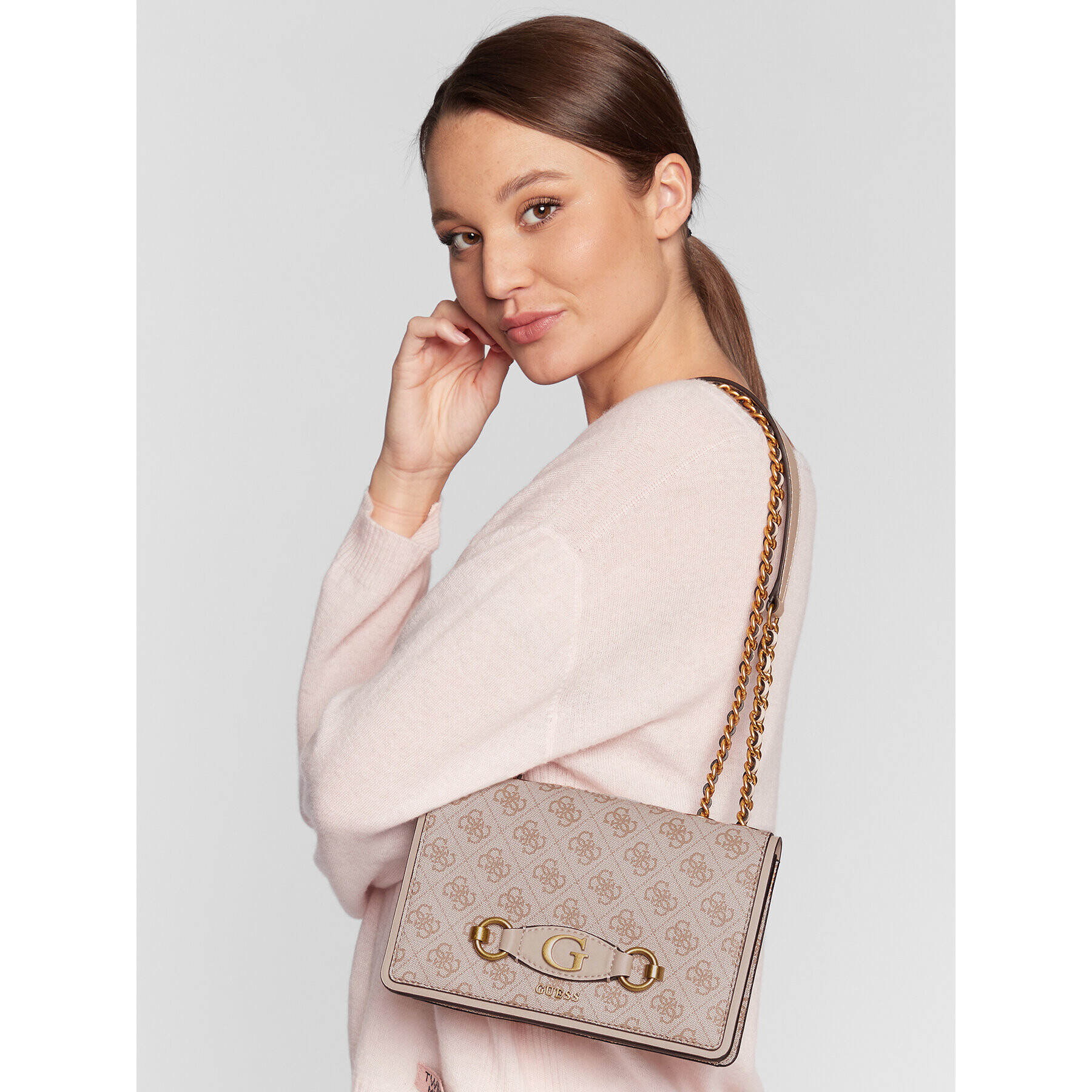 Guess Дамска чанта Izzy (SB) HWSB86 54210 Кафяв - Pepit.bg