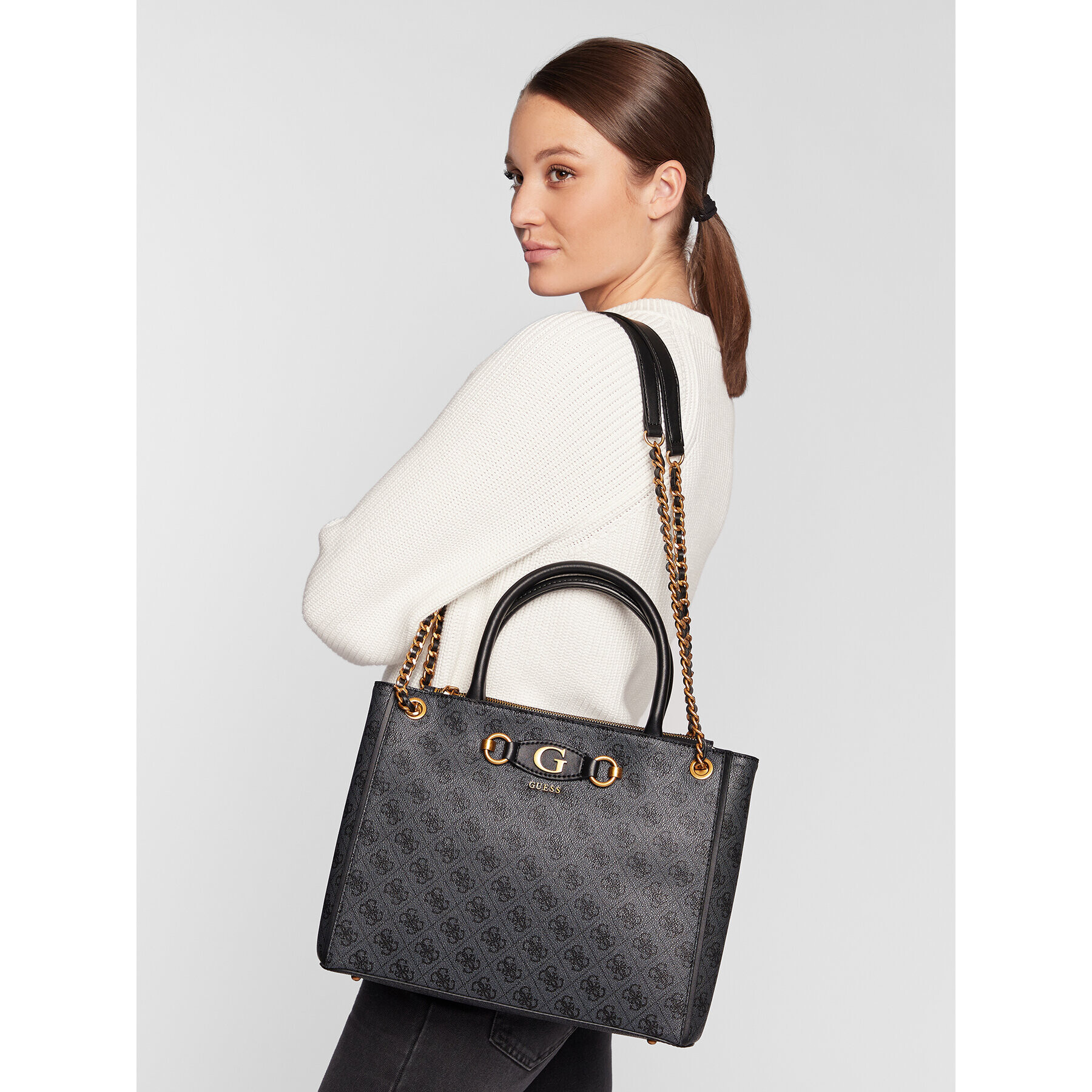 Guess Дамска чанта Izzy (SB) HWSB86 54230 Сив - Pepit.bg