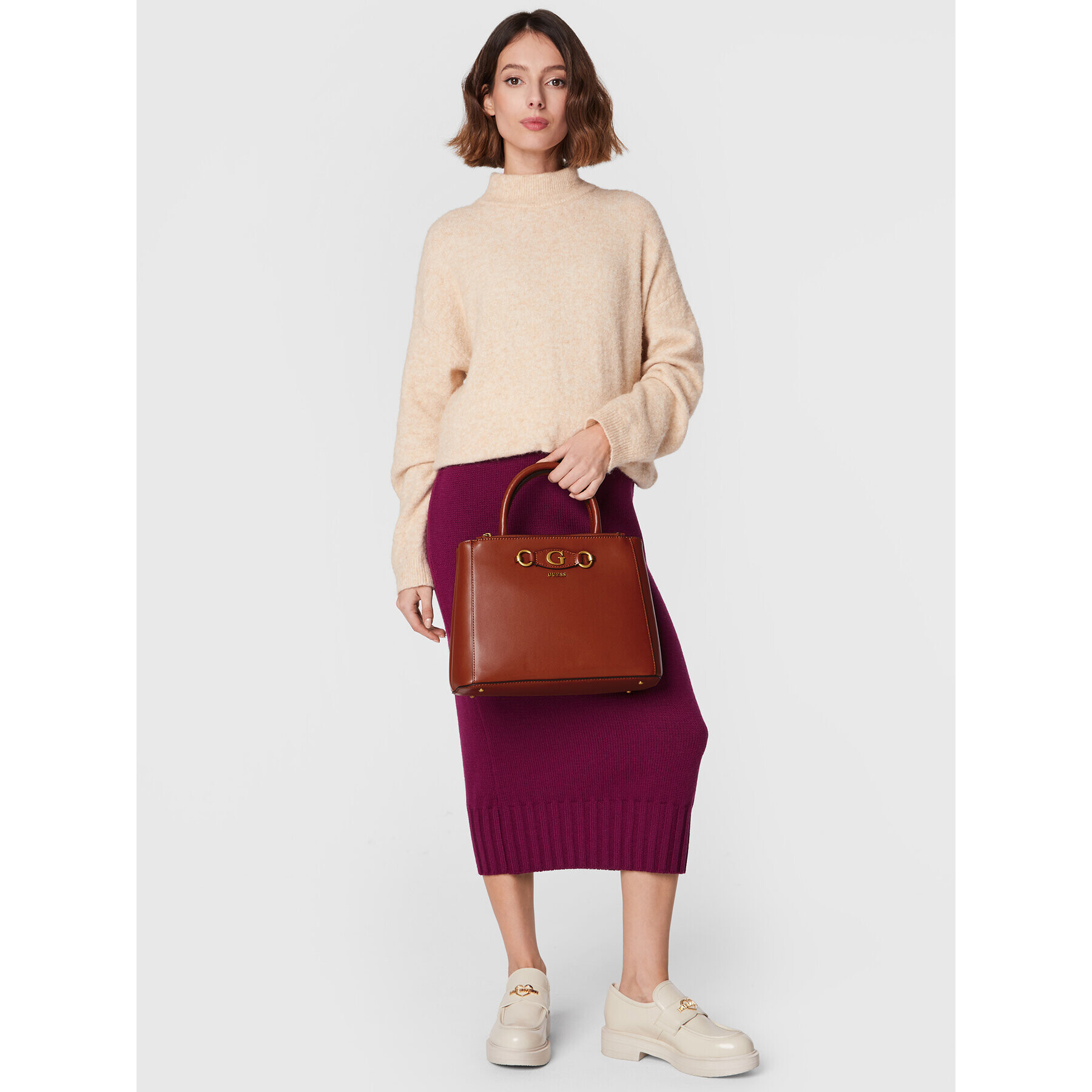 Guess Дамска чанта Izzy (VB) HWVB86 54060 Кафяв - Pepit.bg