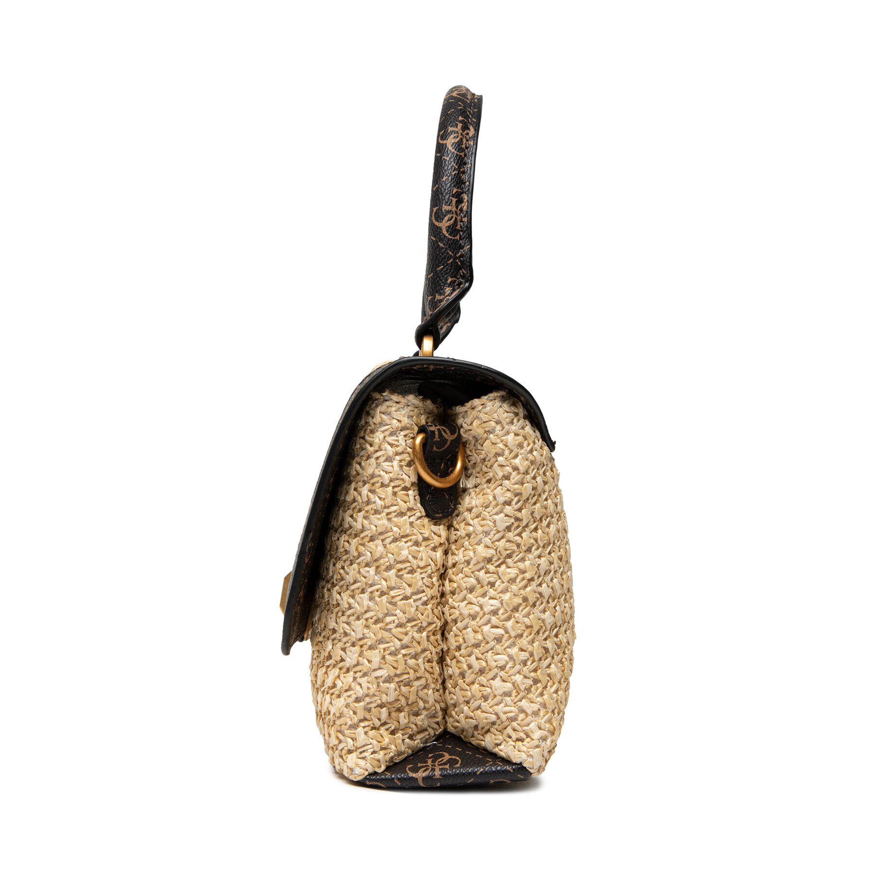 Guess Дамска чанта Kasinta Raffia Top Handle Flap HWSB84 17200 Бежов - Pepit.bg