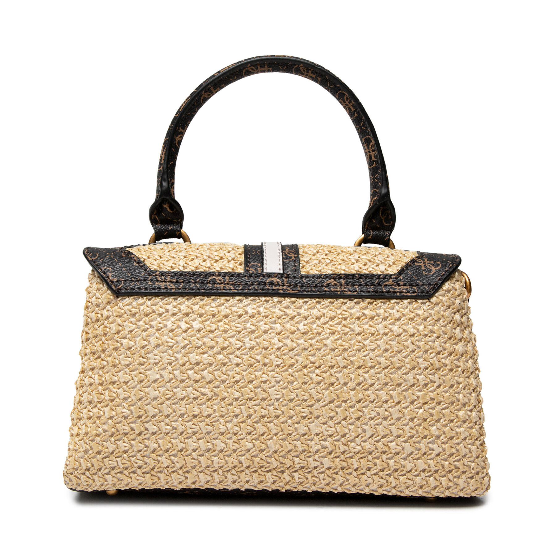 Guess Дамска чанта Kasinta Raffia Top Handle Flap HWSB84 17200 Бежов - Pepit.bg