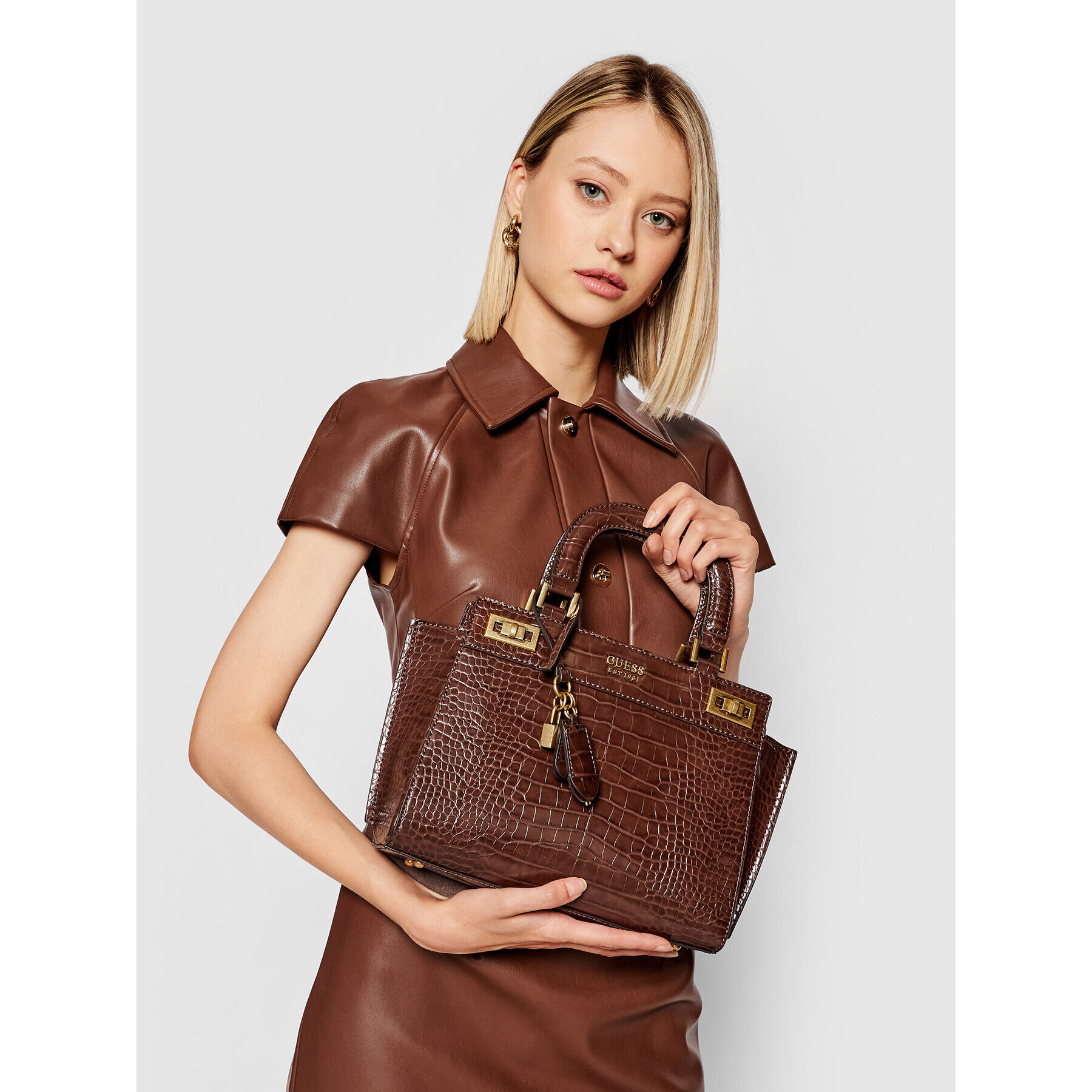 Guess Дамска чанта Katey (CB) HWCB78 70060 Кафяв - Pepit.bg
