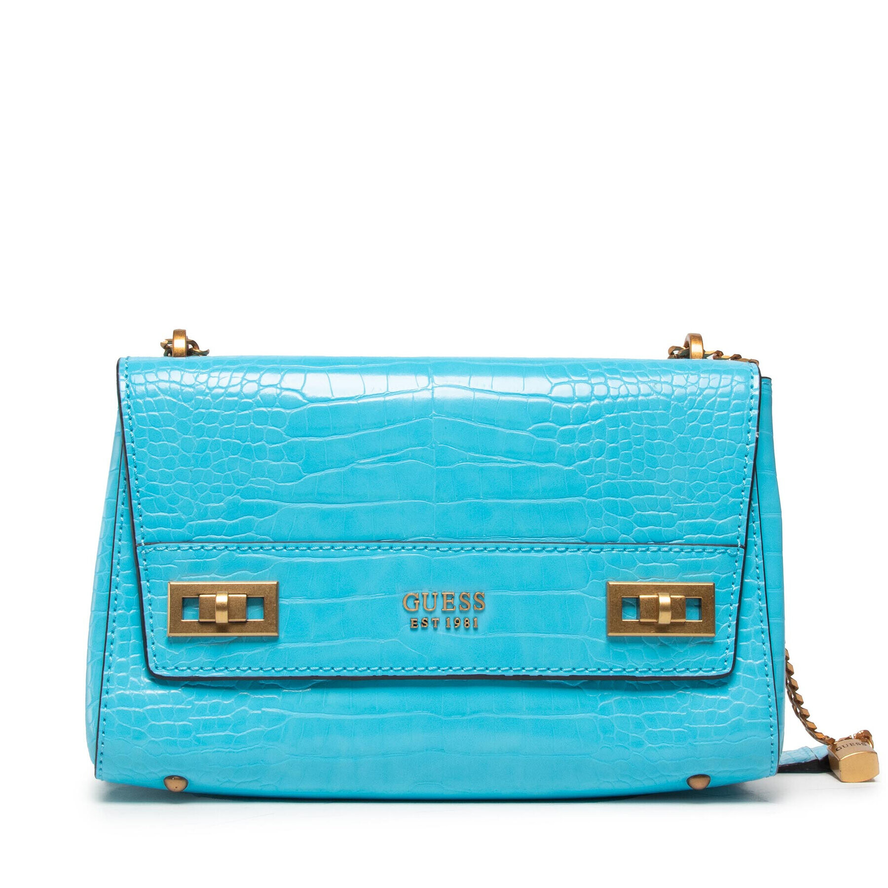 Guess Дамска чанта Katey Croc (CB) HWCB84 94190 Син - Pepit.bg