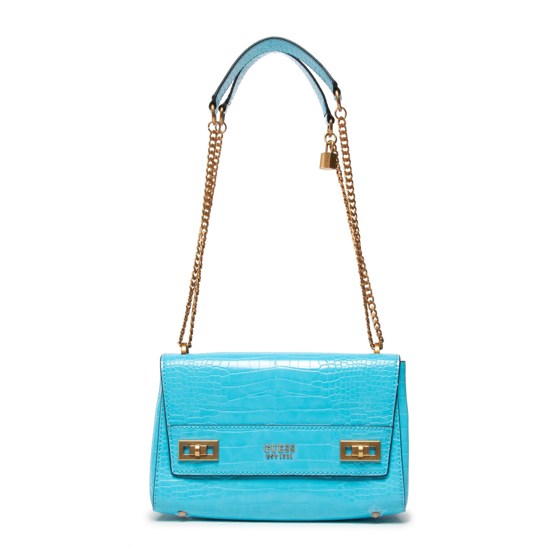 Guess Дамска чанта Katey Croc (CB) HWCB84 94190 Син - Pepit.bg