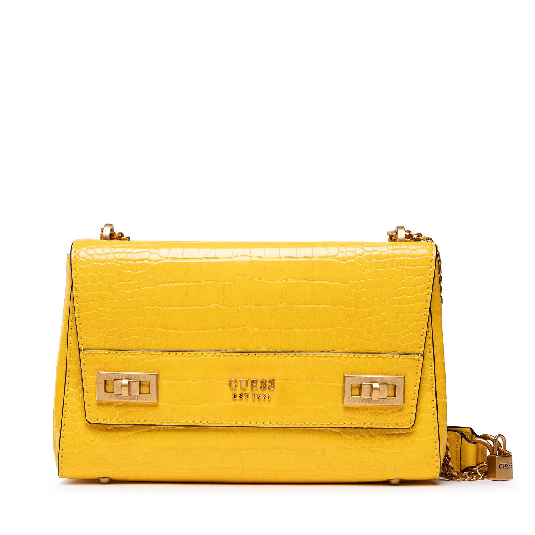 Guess Дамска чанта Katey Croc (CB) HWCB84 94190 Жълт - Pepit.bg