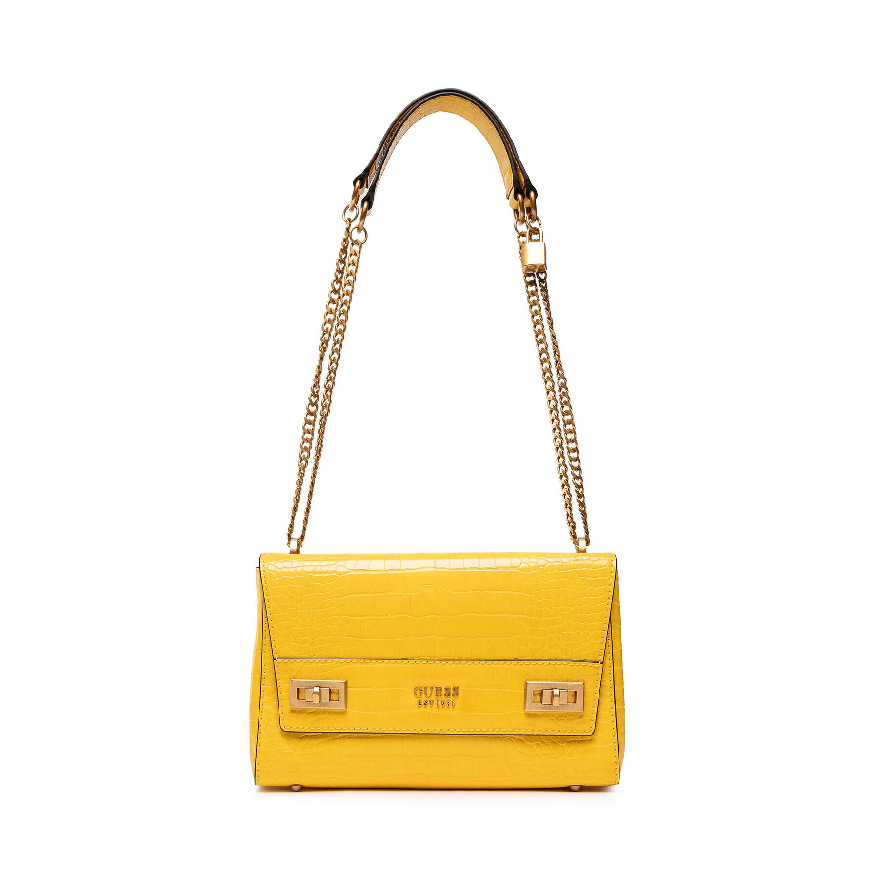 Guess Дамска чанта Katey Croc (CB) HWCB84 94190 Жълт - Pepit.bg