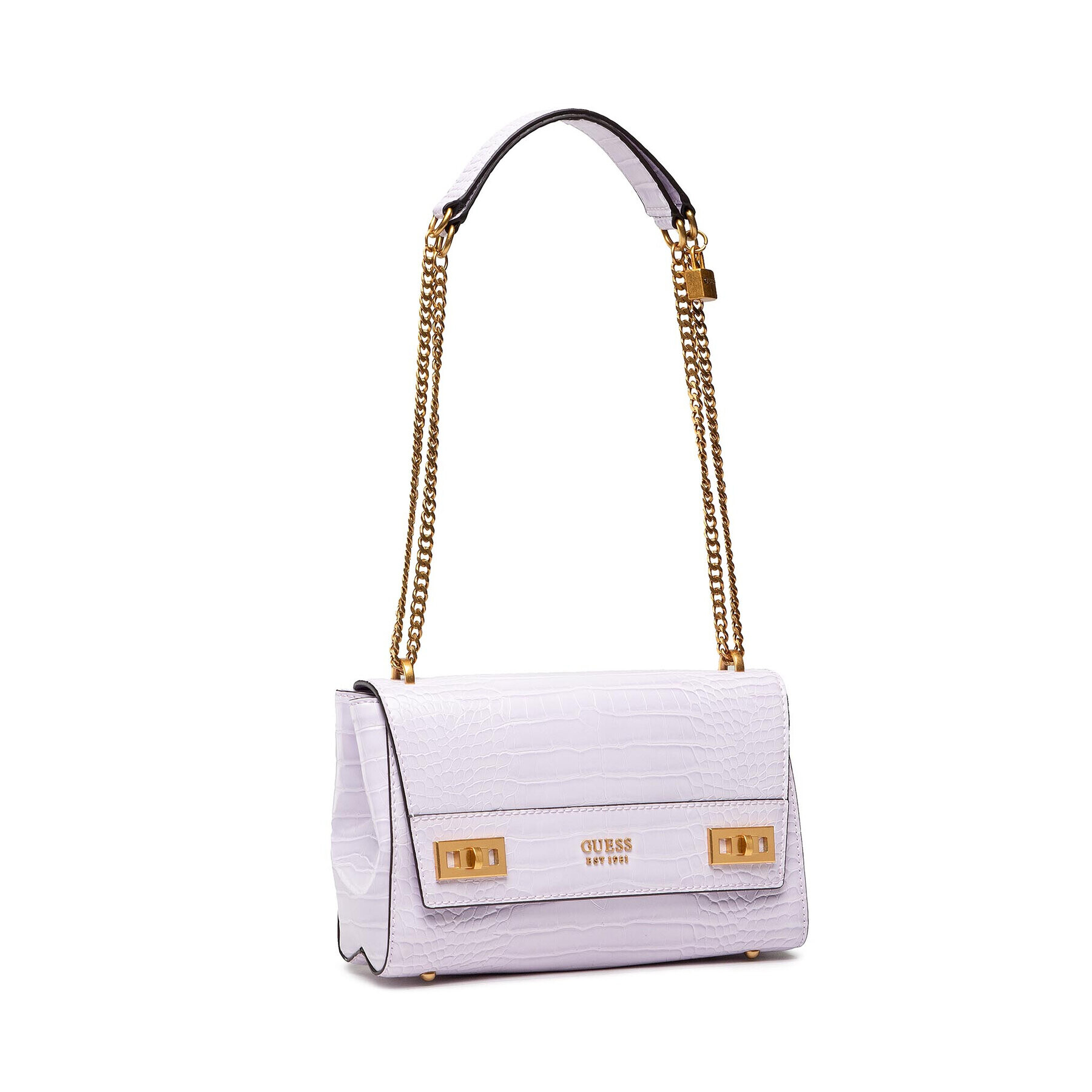 Guess Дамска чанта Katey Croc Flap Shoulder Bag HWCA84 94190 Виолетов - Pepit.bg