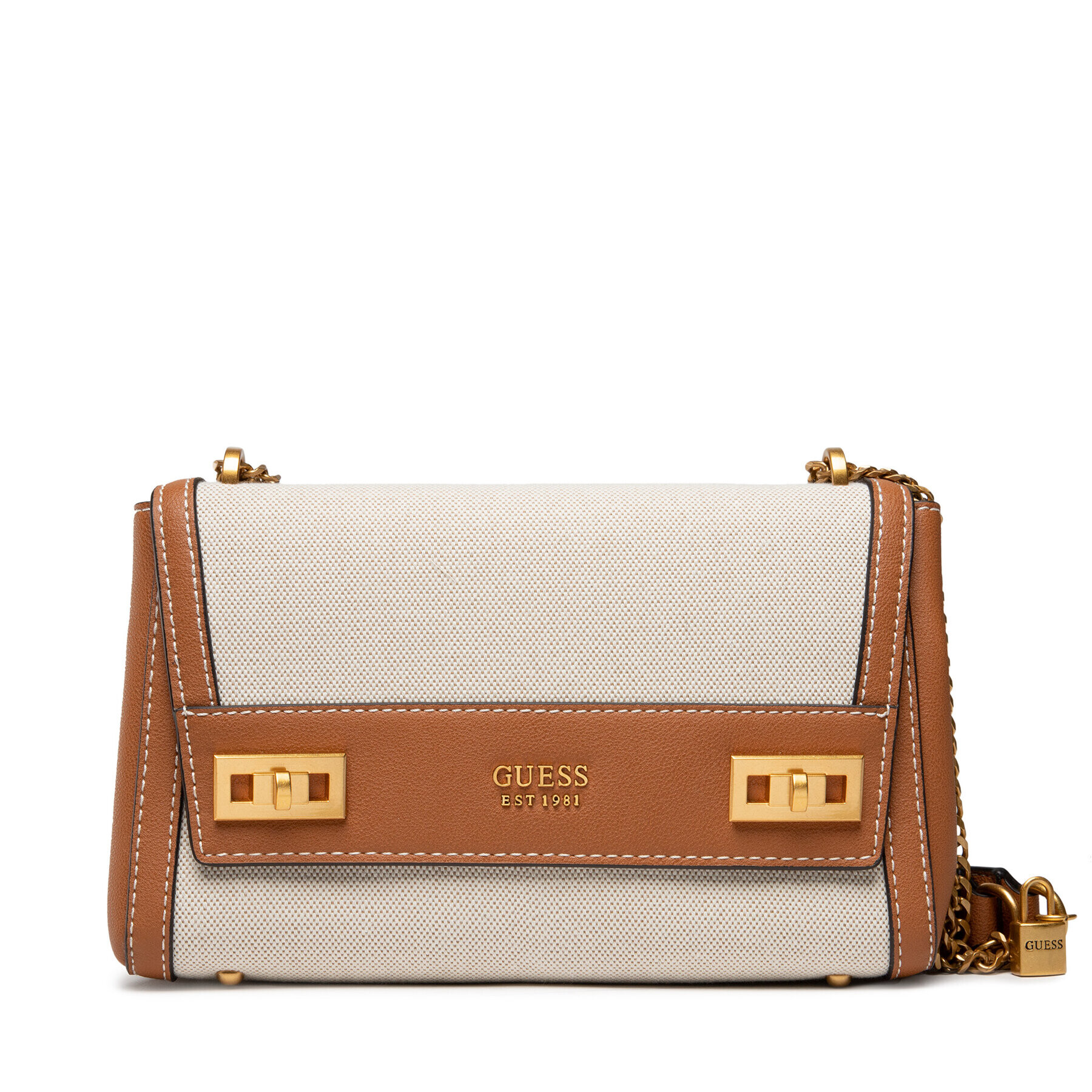 Guess Дамска чанта Katey Flap Shoulder Bag HWHA78 70190 Бежов - Pepit.bg