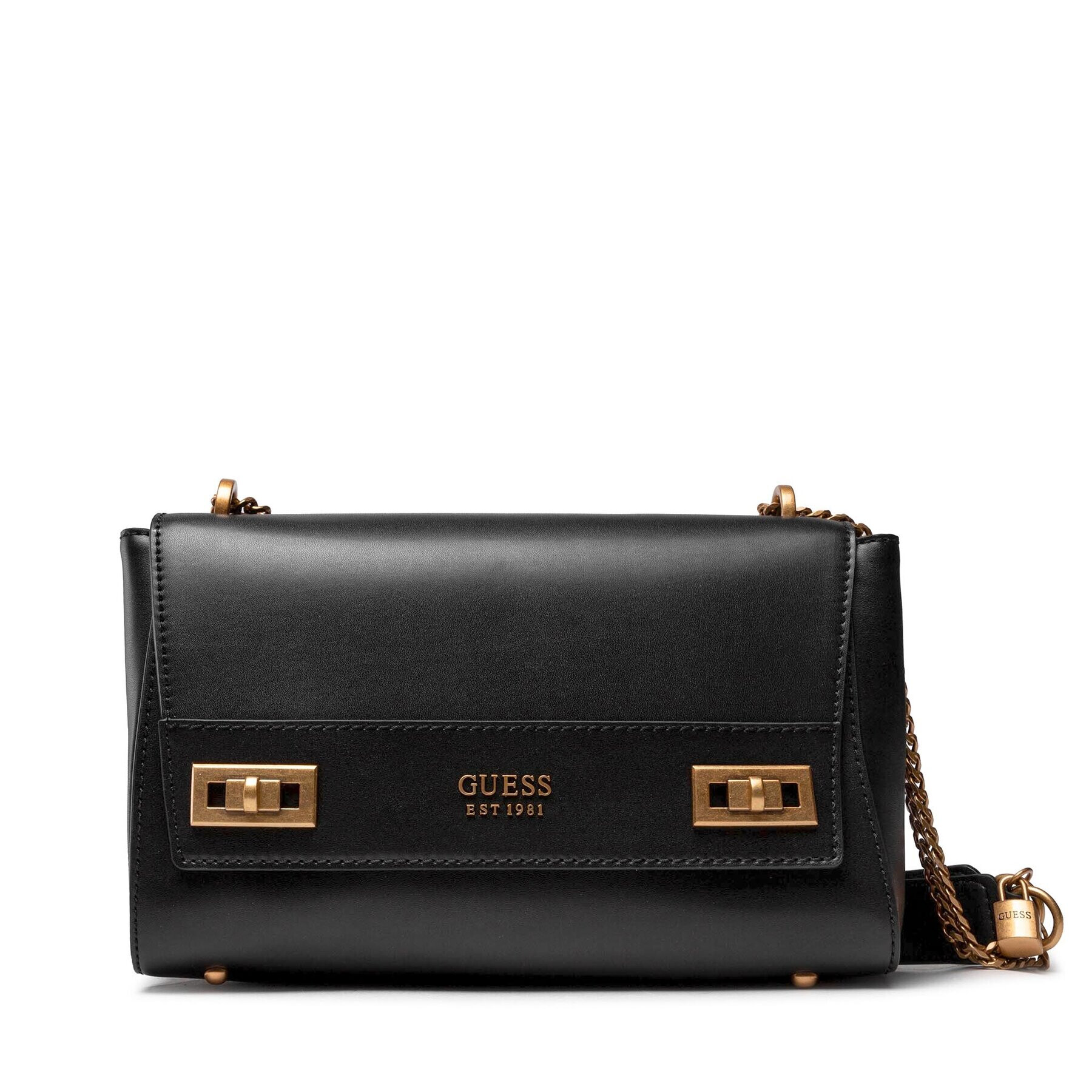 Guess Дамска чанта Katey Flap Shoulder Bag HWVB78 70190 Черен - Pepit.bg