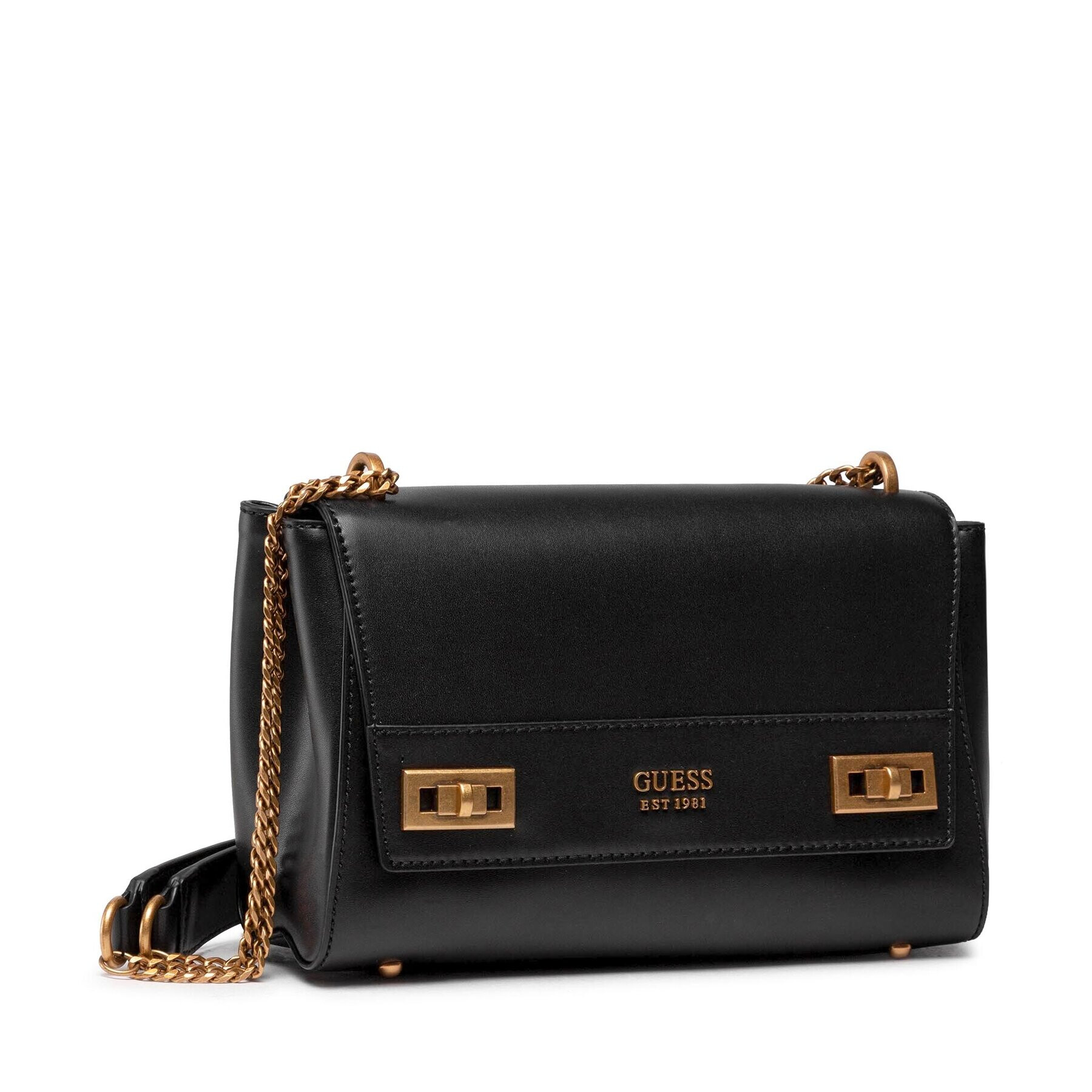 Guess Дамска чанта Katey Flap Shoulder Bag HWVB78 70190 Черен - Pepit.bg