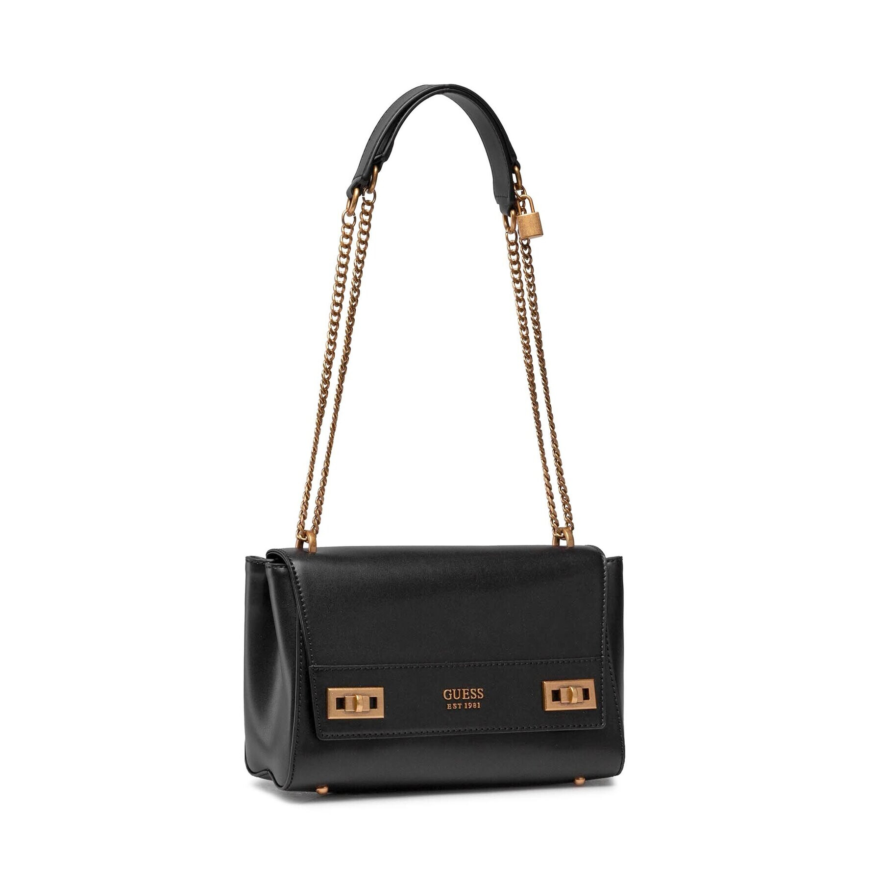 Guess Дамска чанта Katey Flap Shoulder Bag HWVB78 70190 Черен - Pepit.bg