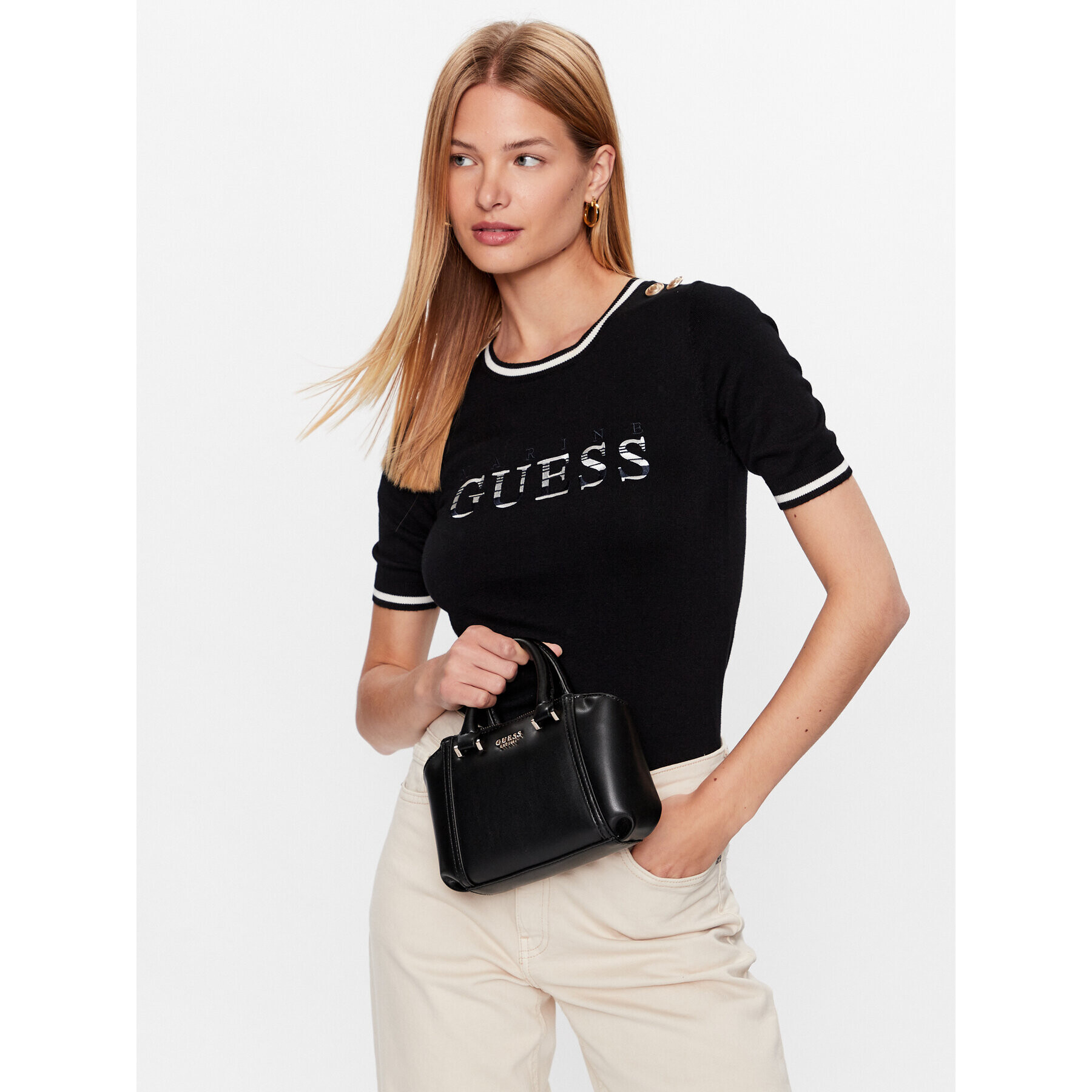 Guess Дамска чанта Leie (VG) Mini Bags HWVG87 52760 Черен - Pepit.bg