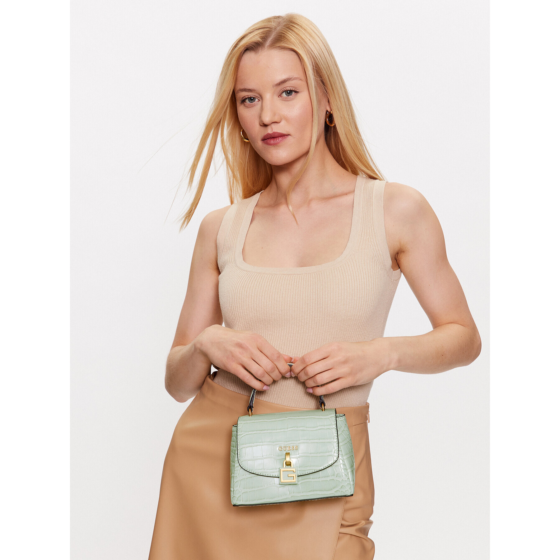 Guess Дамска чанта Montreal (CX) Mini Bags HWCX87 56780 Зелен - Pepit.bg