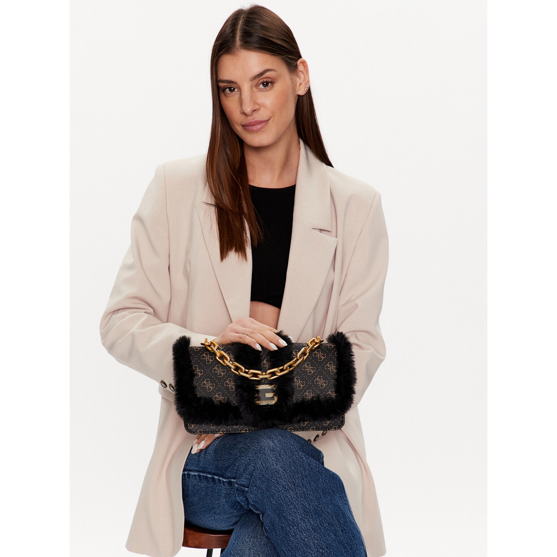 Guess Дамска чанта Morada (SB) HWSB86 82210 Кафяв - Pepit.bg