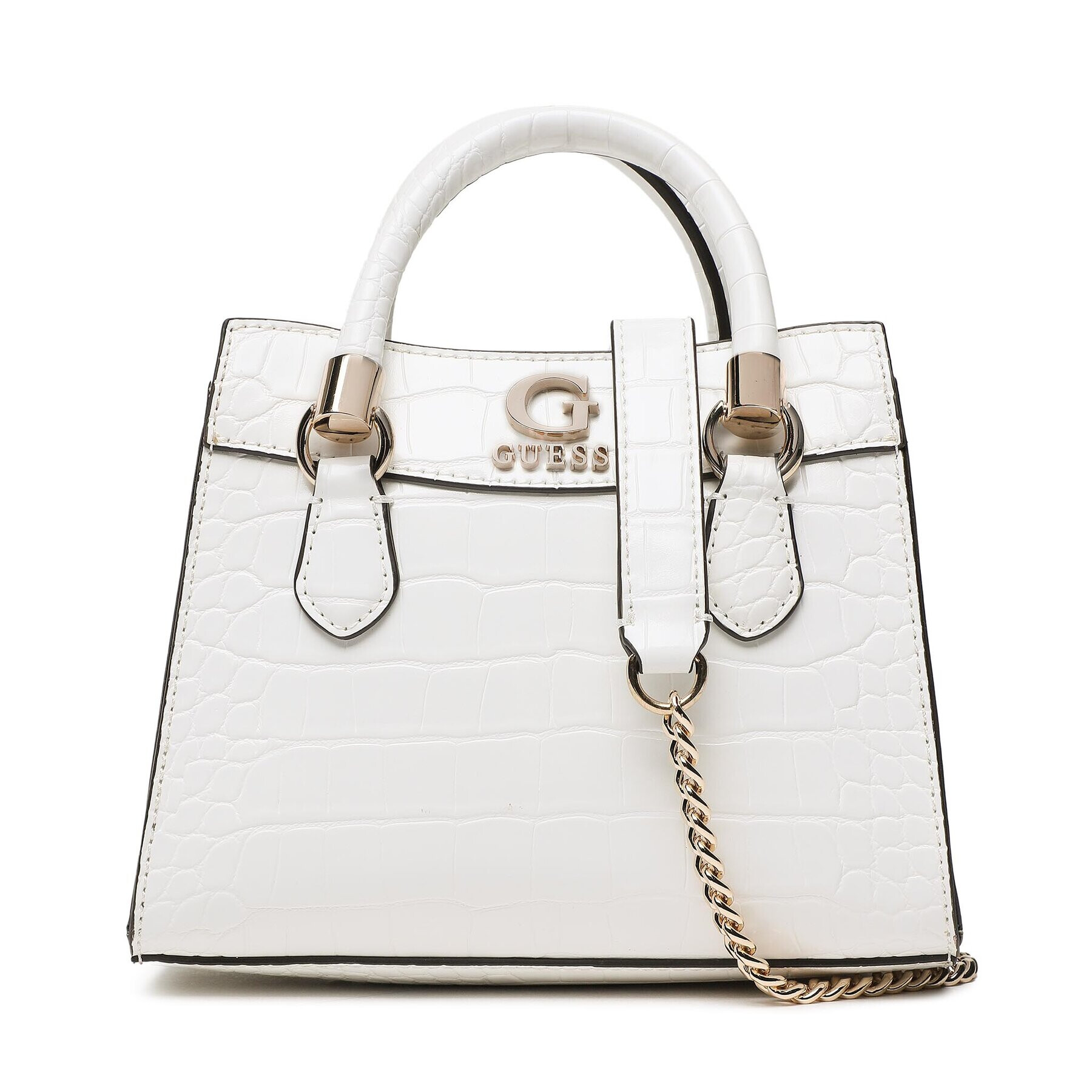 Guess Дамска чанта Nell Croc (CG) Mini Bags HWCG87 36760 Бял - Pepit.bg