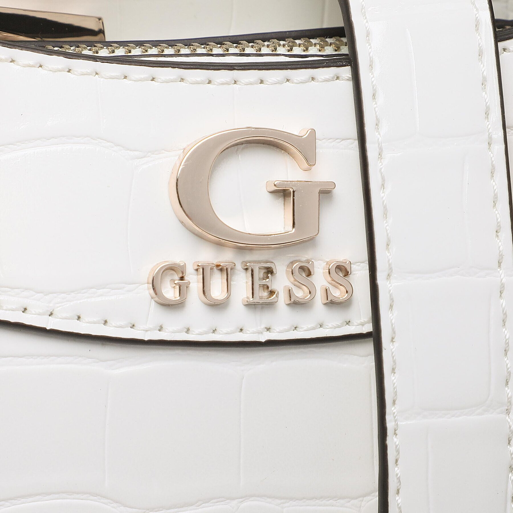 Guess Дамска чанта Nell Croc (CG) Mini Bags HWCG87 36760 Бял - Pepit.bg