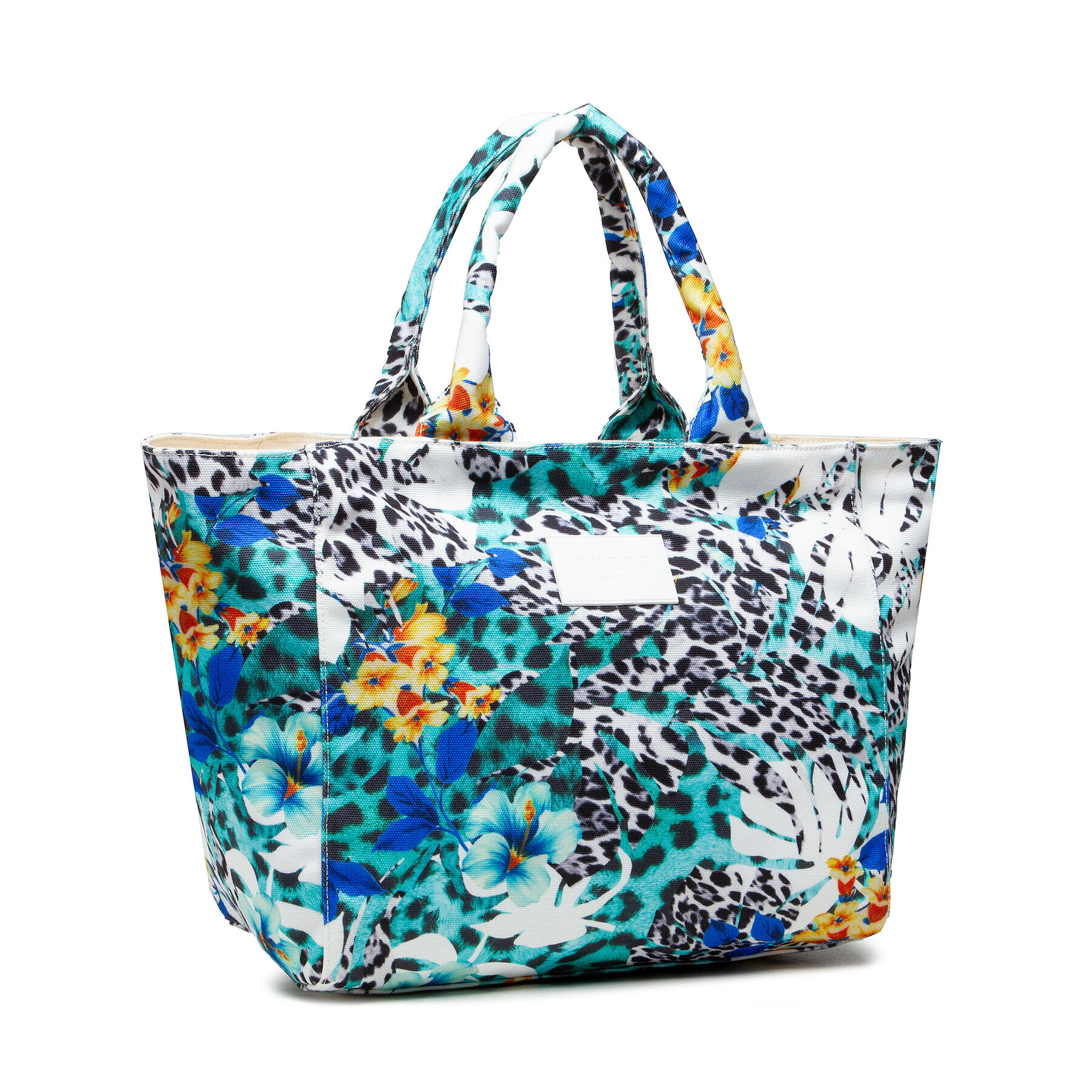 Guess Дамска чанта Printed Canvas Beach Bag E2GZ04 WO00F Цветен - Pepit.bg