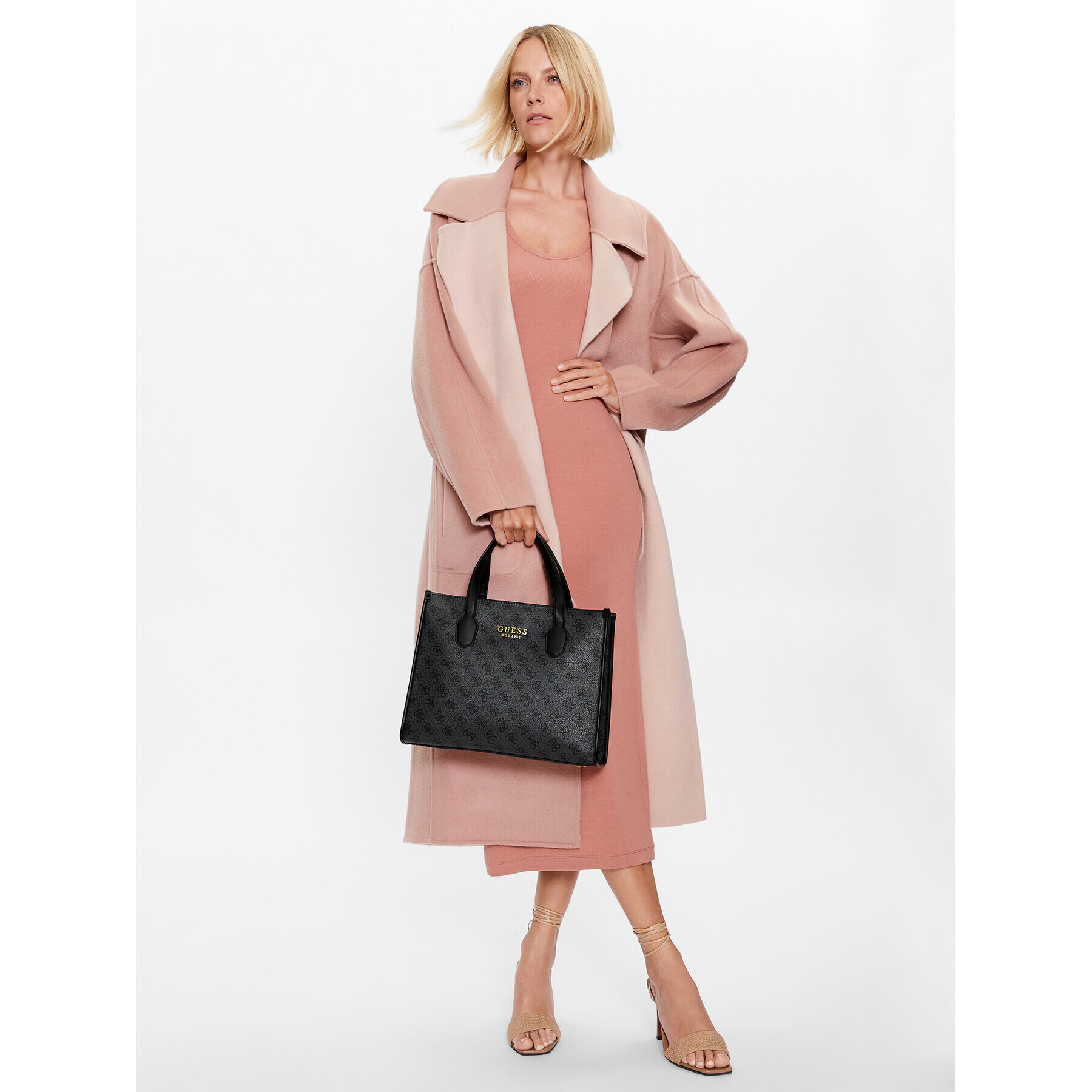 Guess Дамска чанта Silvana (SB) HWSB86 65220 Сив - Pepit.bg