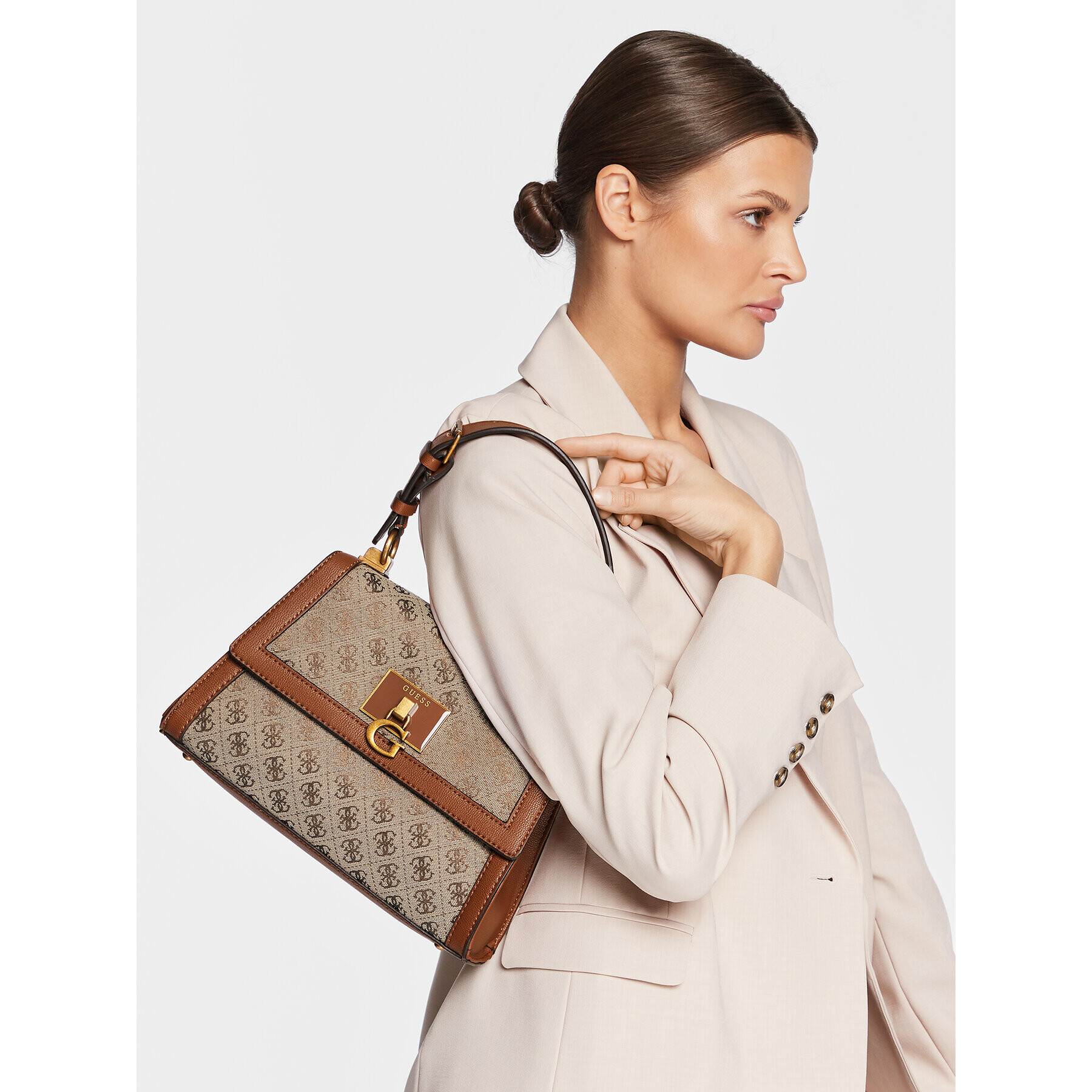 Guess Дамска чанта Stephi (JB) HWJB78 75200 Кафяв - Pepit.bg