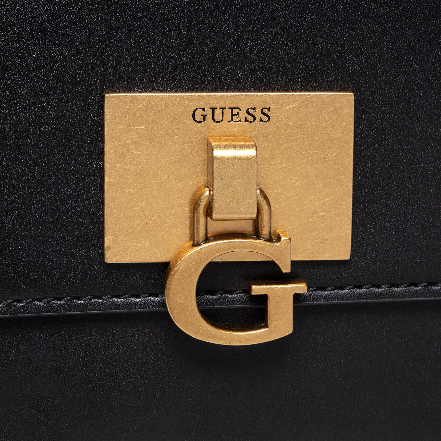 Guess Дамска чанта Stephi Top Handle Flap HWVE78 75200 Черен - Pepit.bg