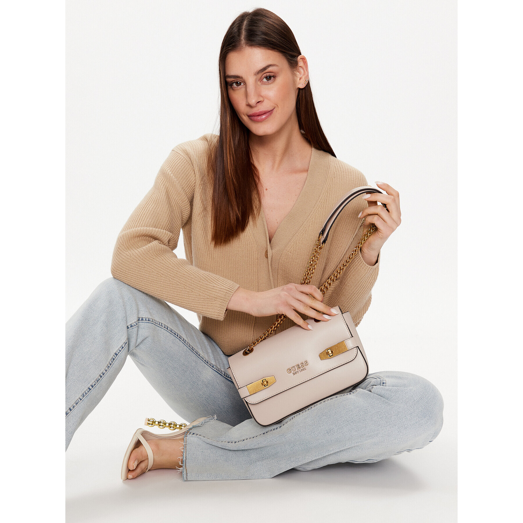Guess Дамска чанта Zadie (VB) HWVB84 15210 Бежов - Pepit.bg