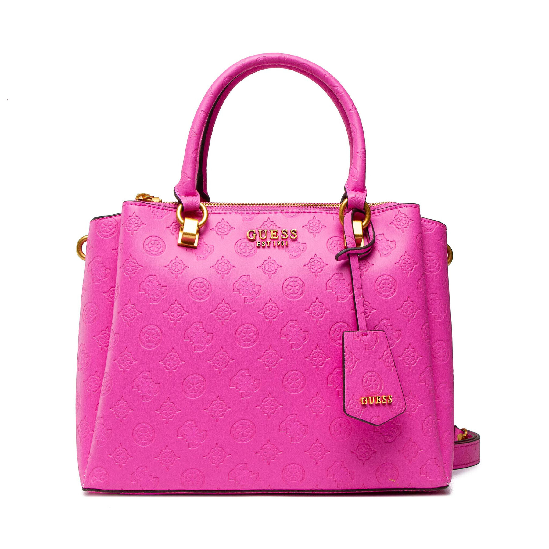 Guess Дамска чанта Zanelle Status Satchel HWPA84 92060 Розов - Pepit.bg