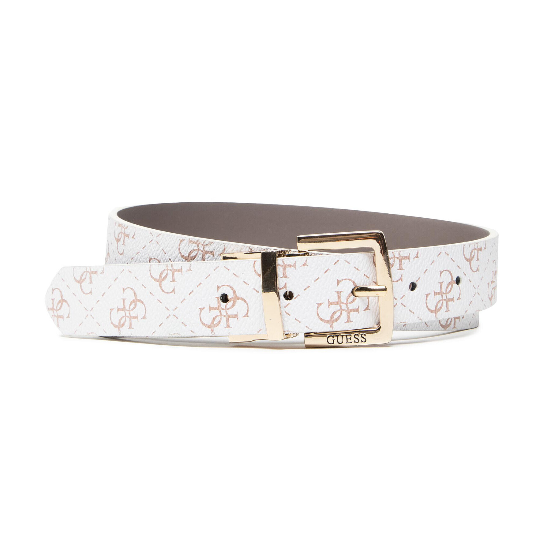 Guess Дамски колан Washington Belts BW7502 VIN30 Бял - Pepit.bg