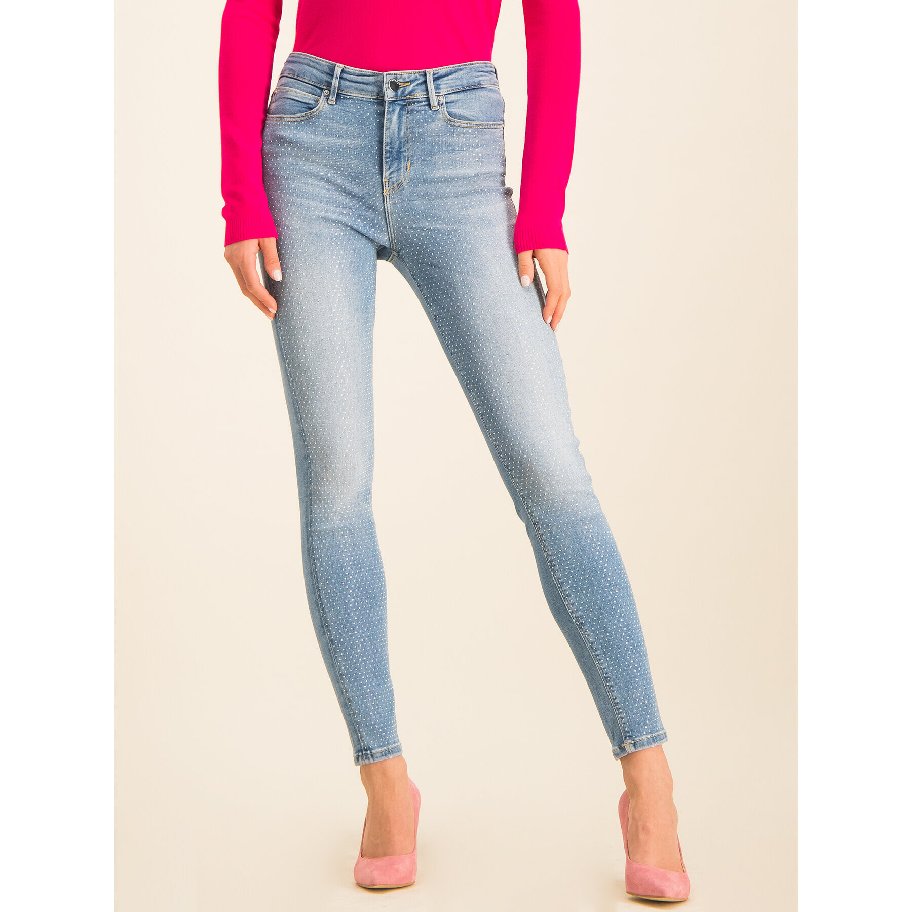 Guess Дънки 1981 W01A46 D38R6 Син Skinny Fit - Pepit.bg