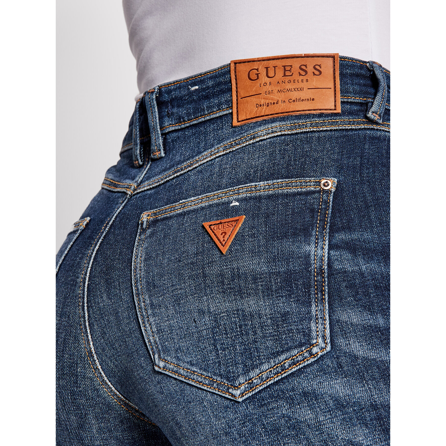 Guess Дънки 1981 W1BA28 D4H11 Тъмносин Skinny Fit - Pepit.bg