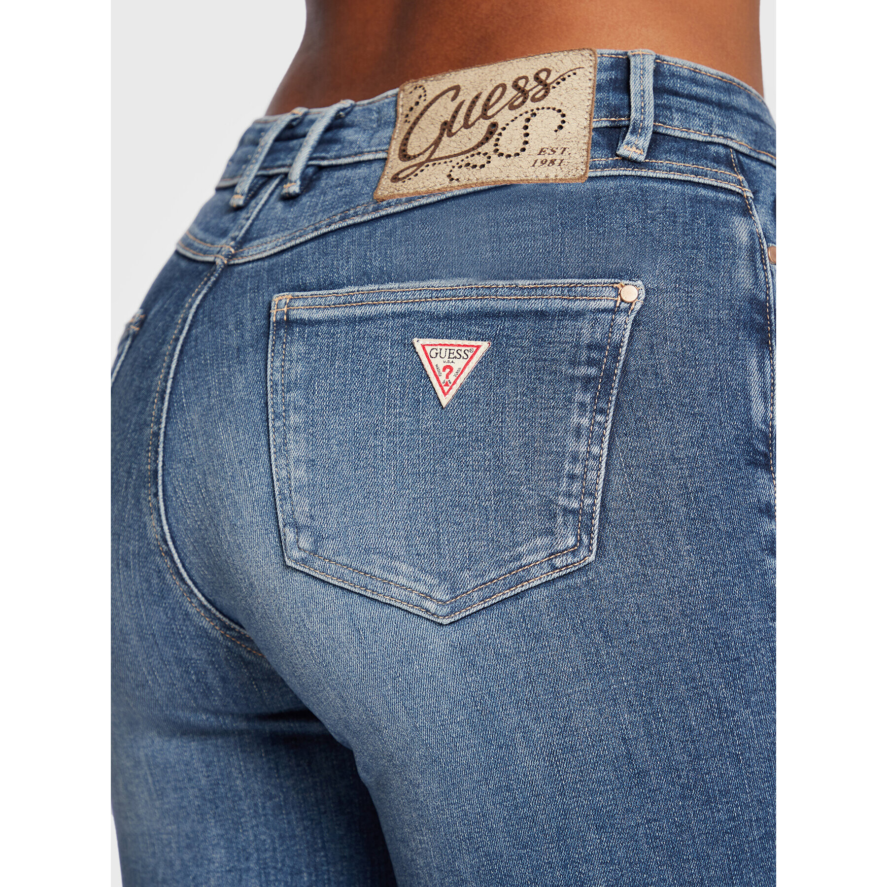 Guess Дънки 1981 W2BA93 D4T81 Син Skinny Fit - Pepit.bg